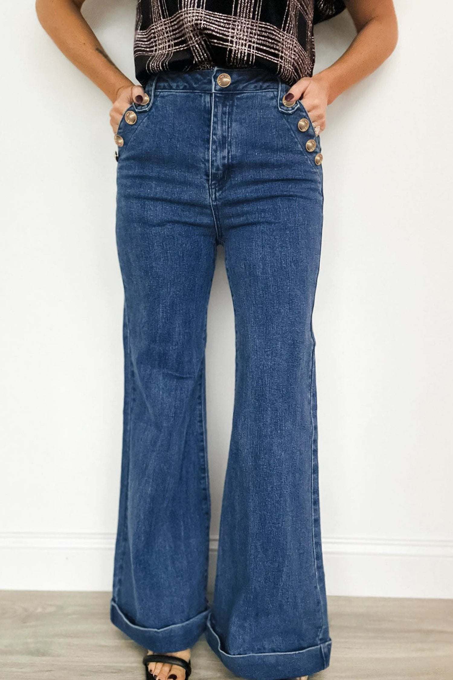 flare jeans (Denim blue) for women casual everyday outfit