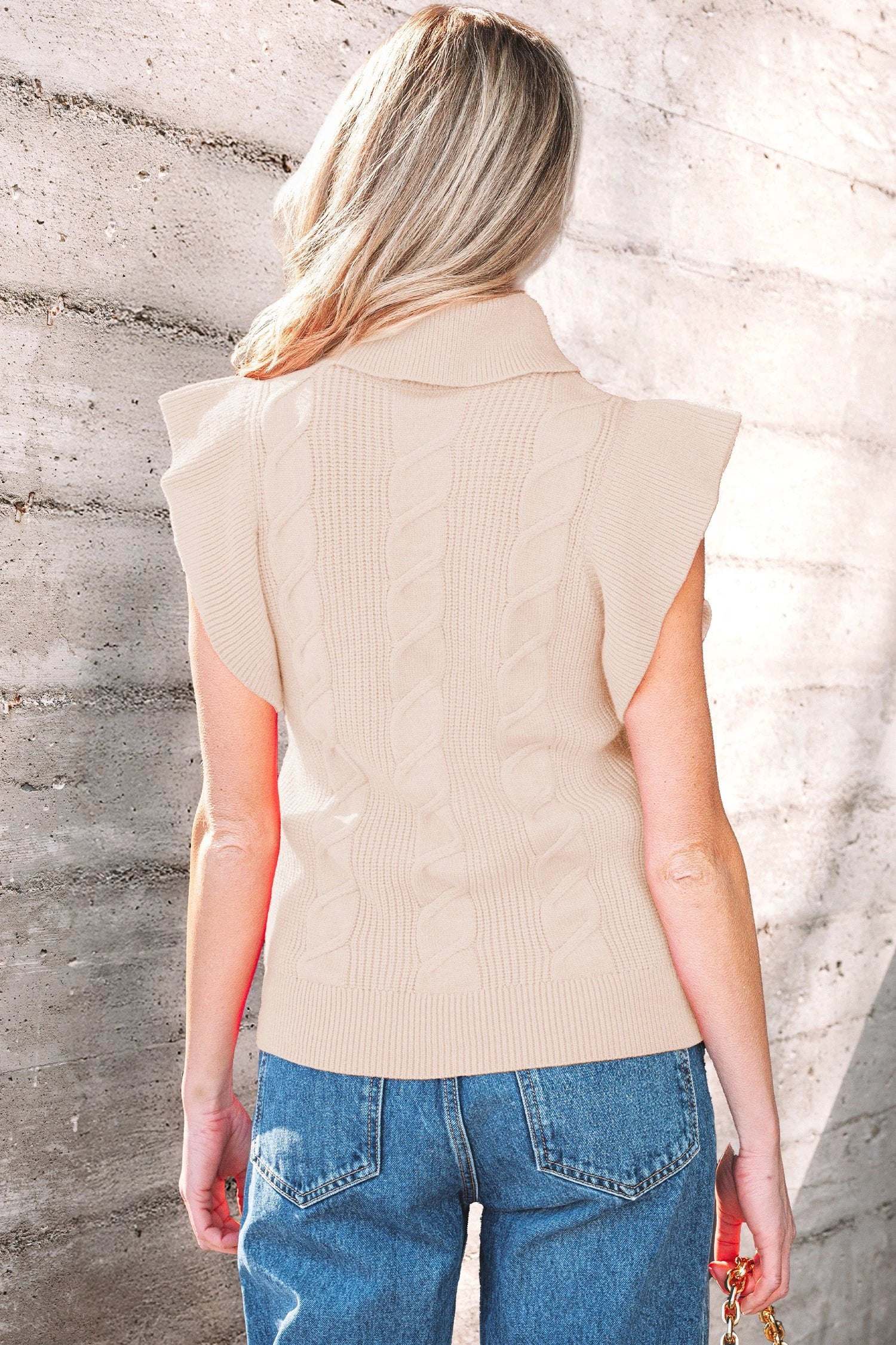 jet stream cable knit turtleneck sweater for women casual everyday outfit