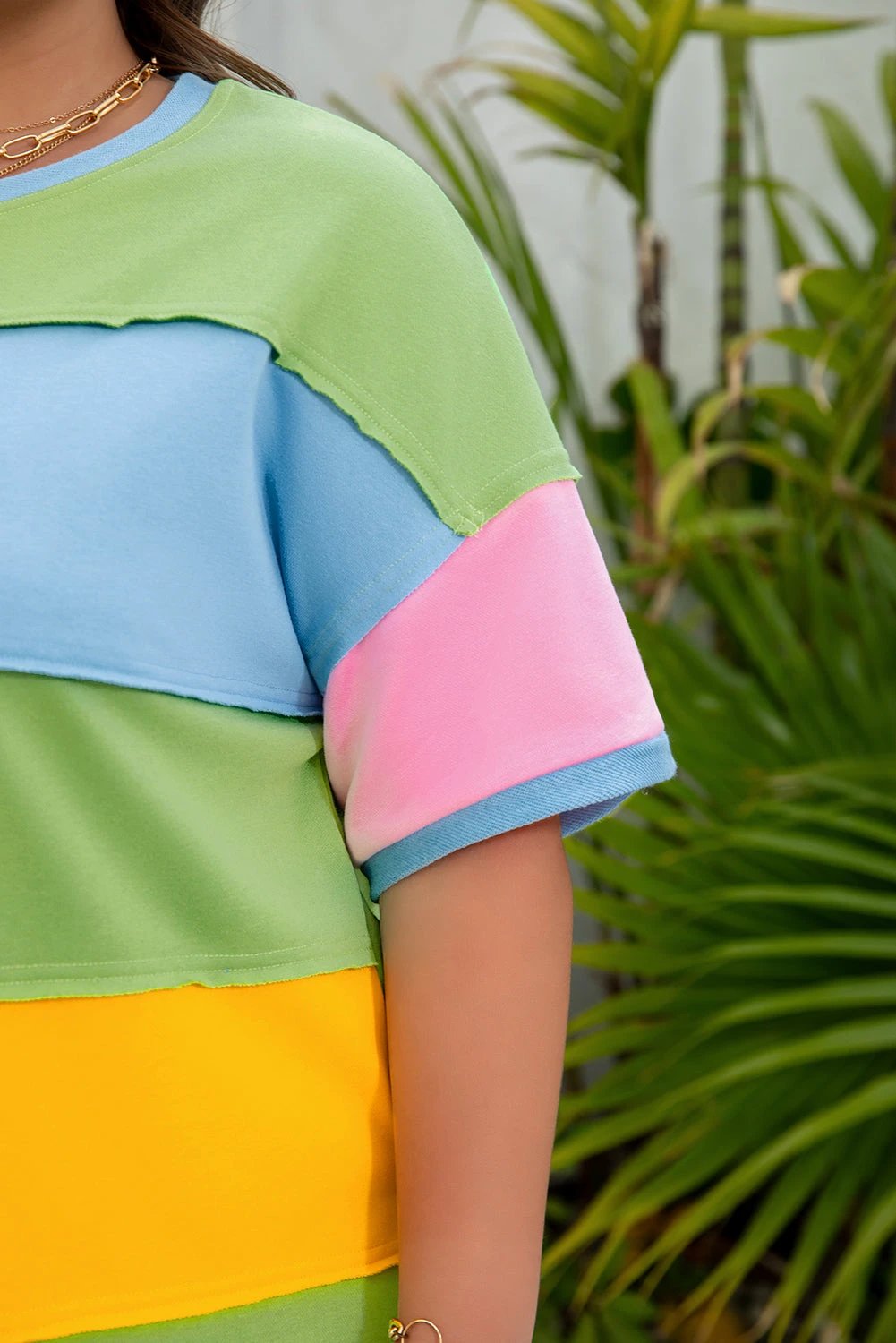 plus size color block tee