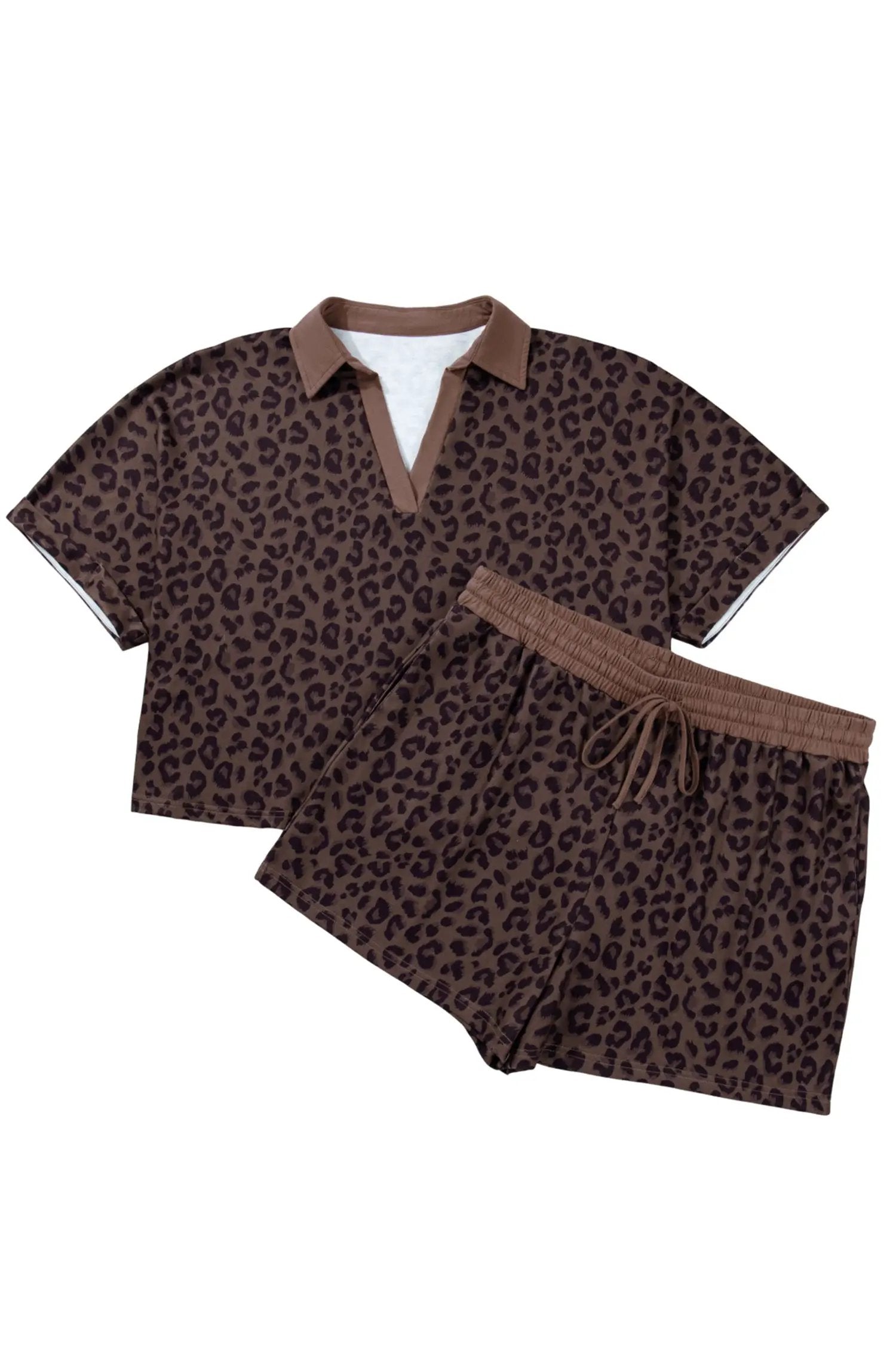 plus size leopard print lounge set