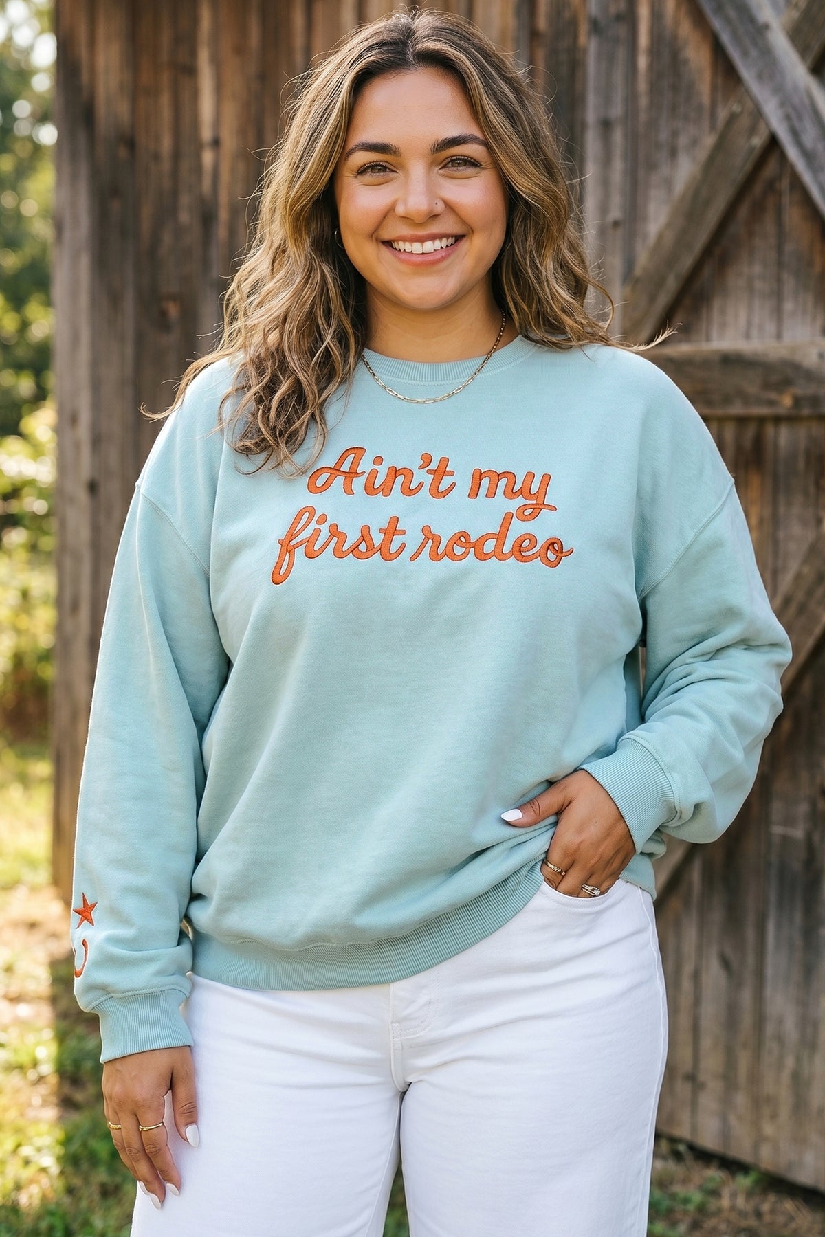Plus Size Letter Print Round Neck Loose Fit Long Sleeve Sweatshirt