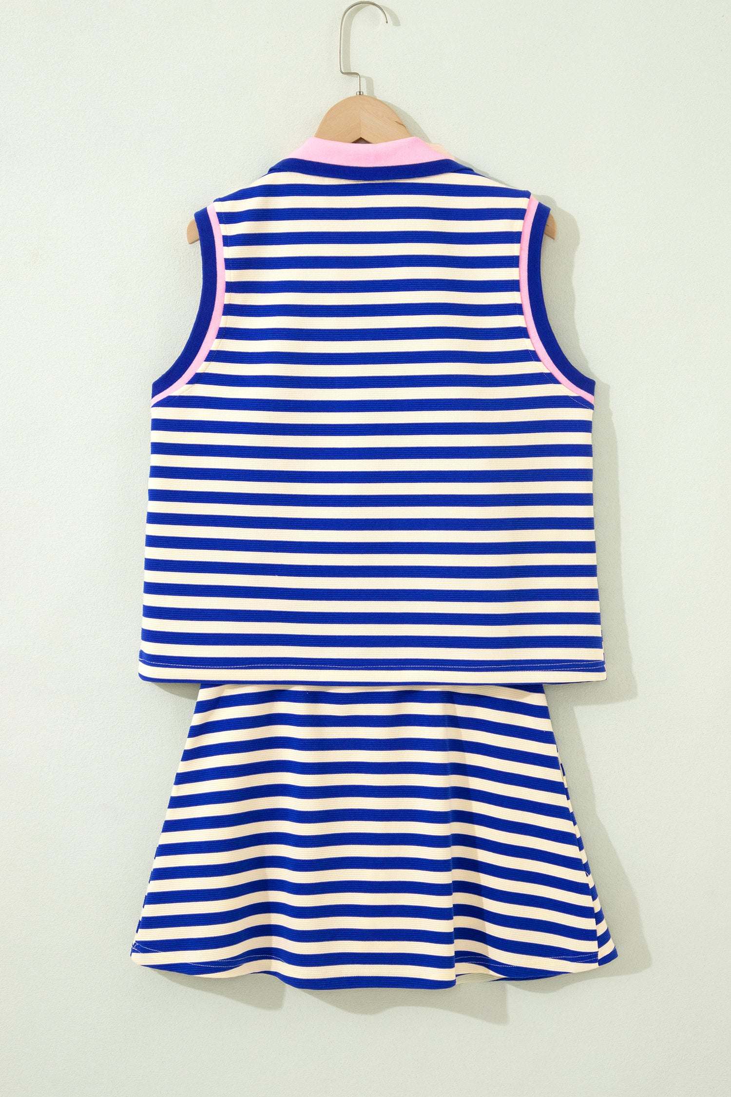  Textured stripe skort set 