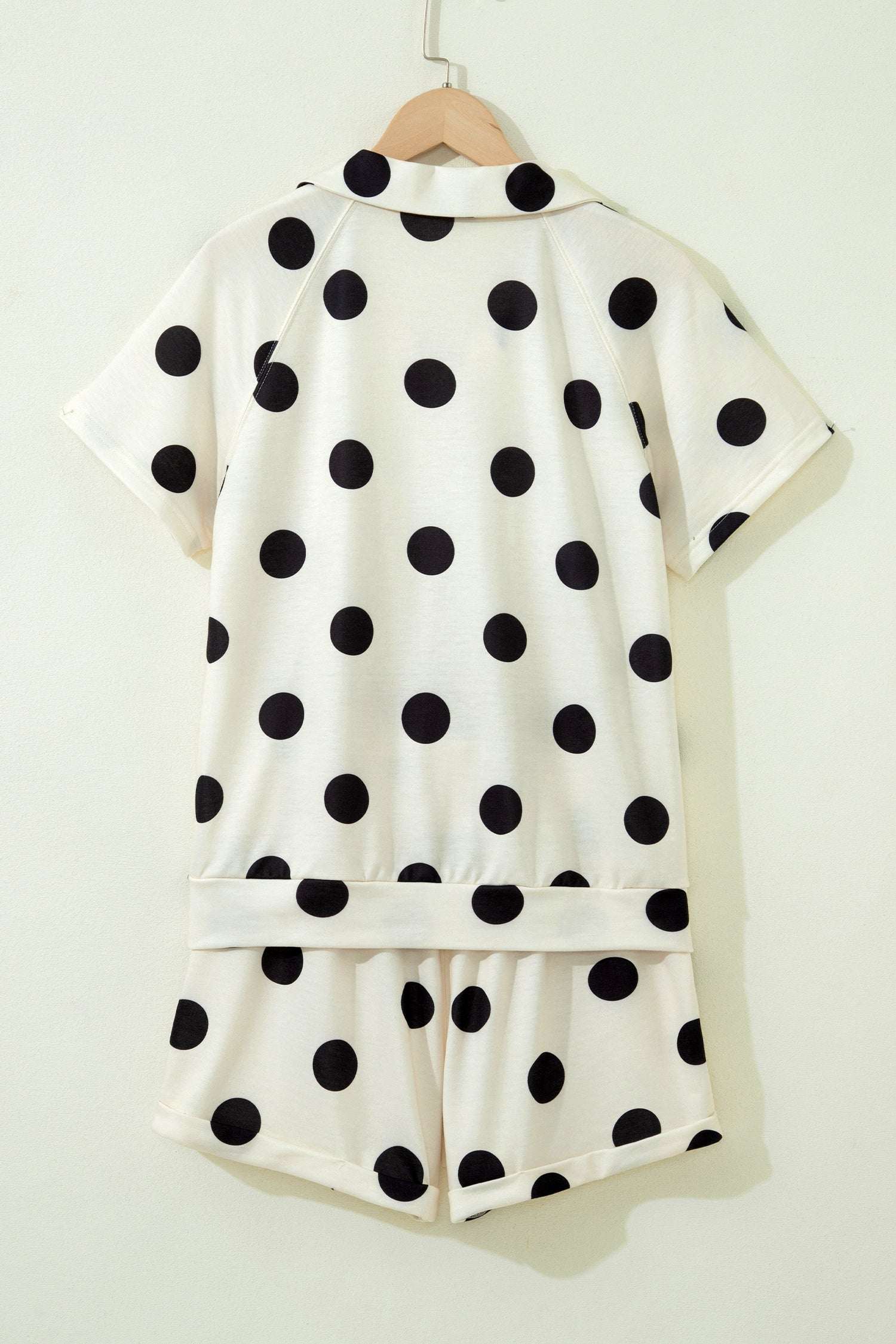 Polka Dot Tee Short Set | V-Neck Casual Outfit Set