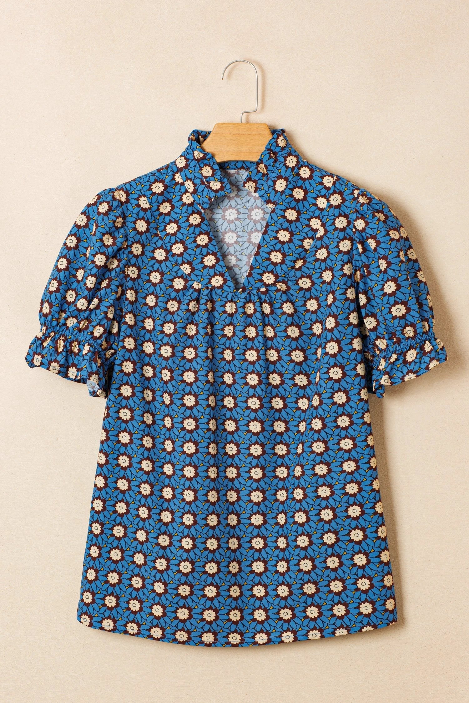retro floral blouse