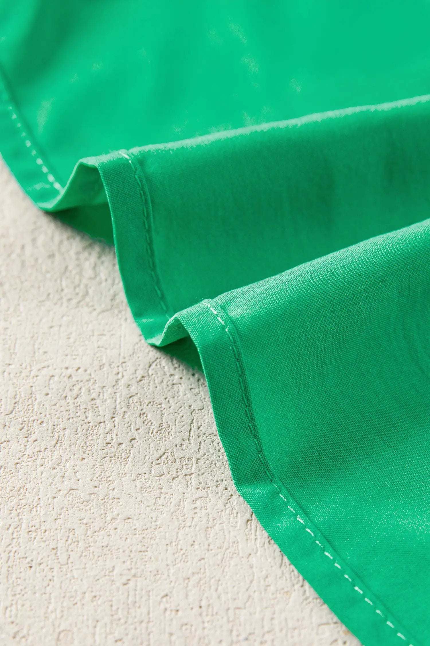 J&H Apparel Green Solid Color V Neck Short Puff Sleeve High Waist Tiered Maxi Dress - Dresses Dresses/Maxi Dresses