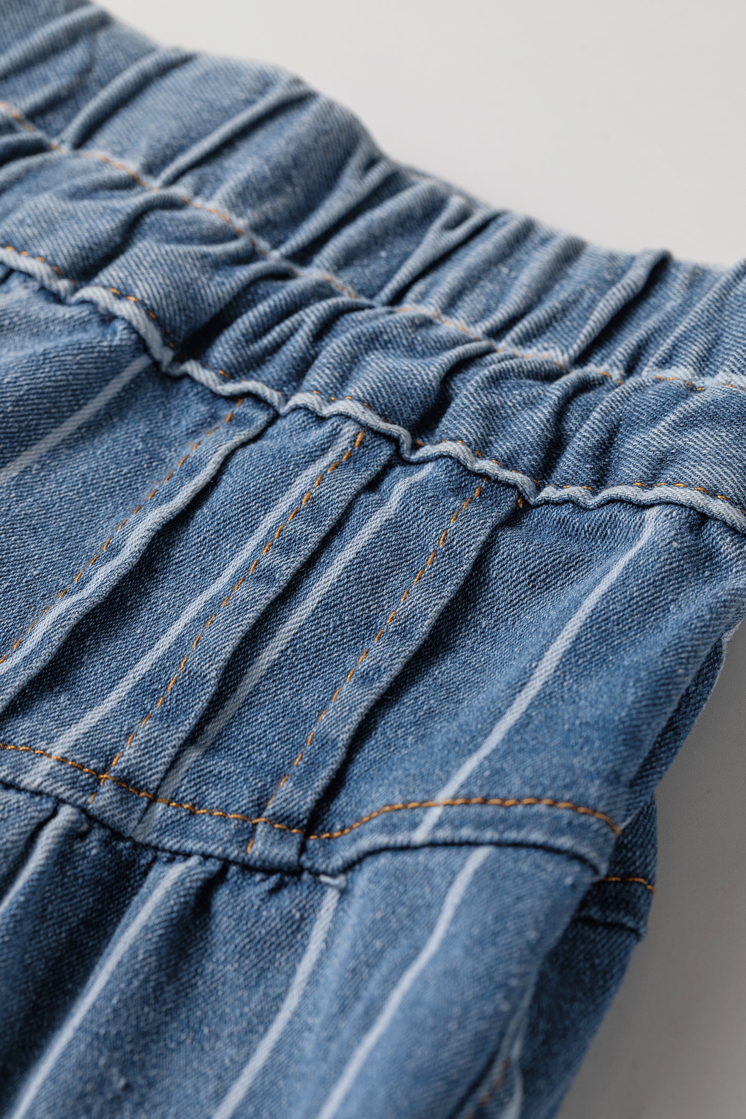 Plus Size Stripe Buttoned Loose Wide-Leg Denim Pants — women's everyday bottoms | J&H Apparel