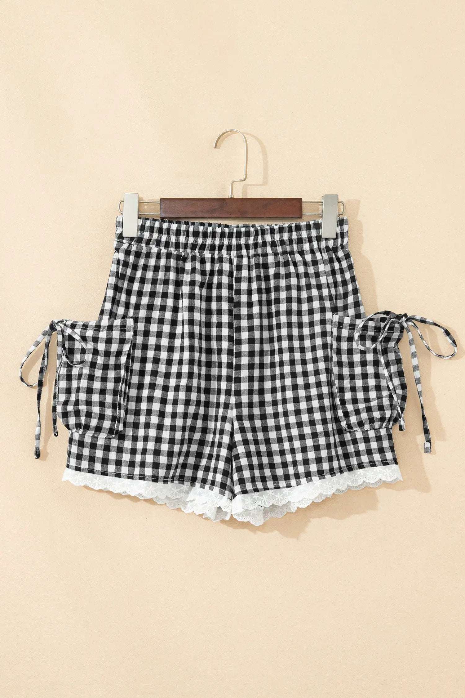 Gingham Lace Trim Shorts