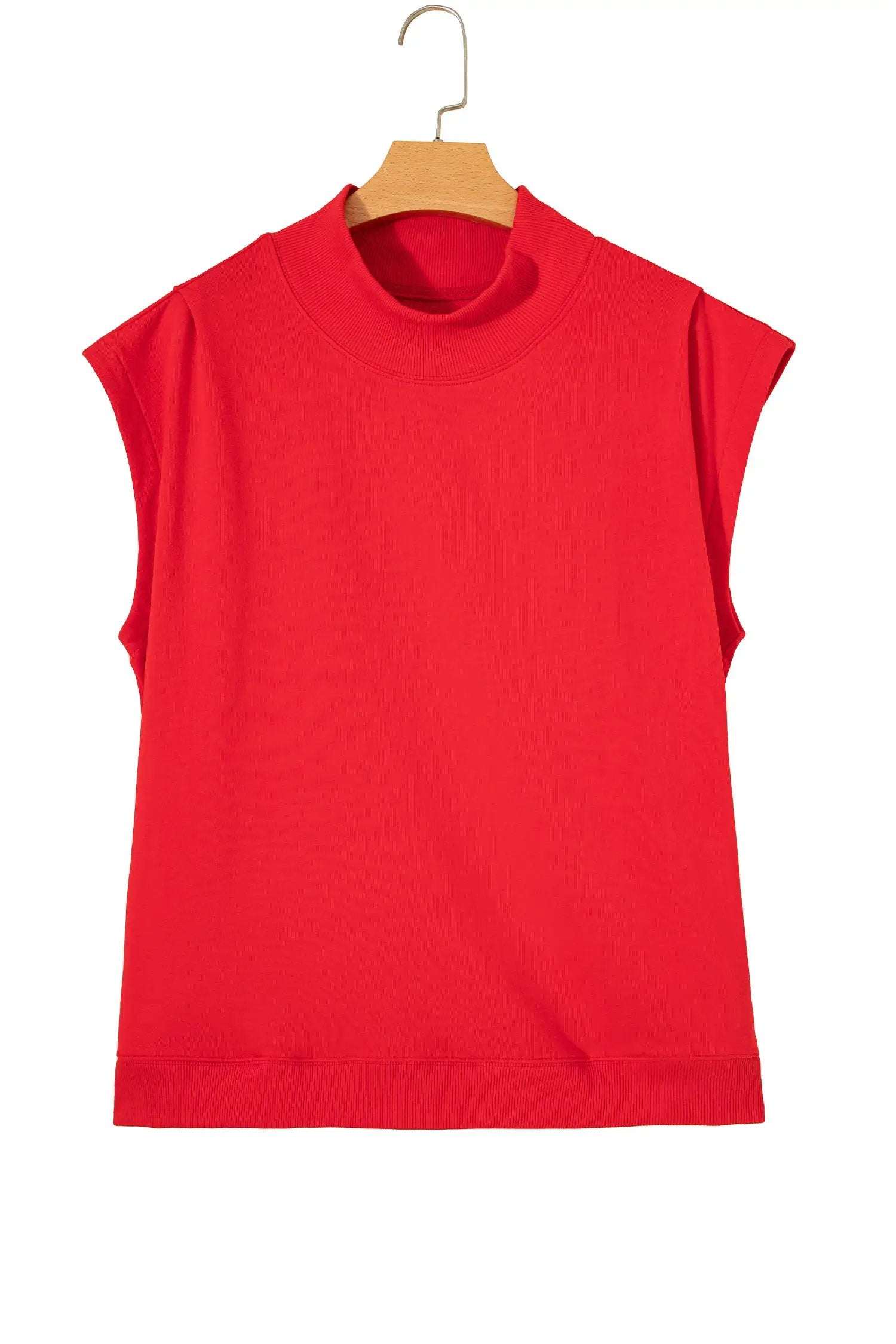 Dear-Lover Dropshipping Everyday Chic | High Neck Cap Sleeve Top Relaxed Fit Blouse - Blouses Tops/Tops & Tees
