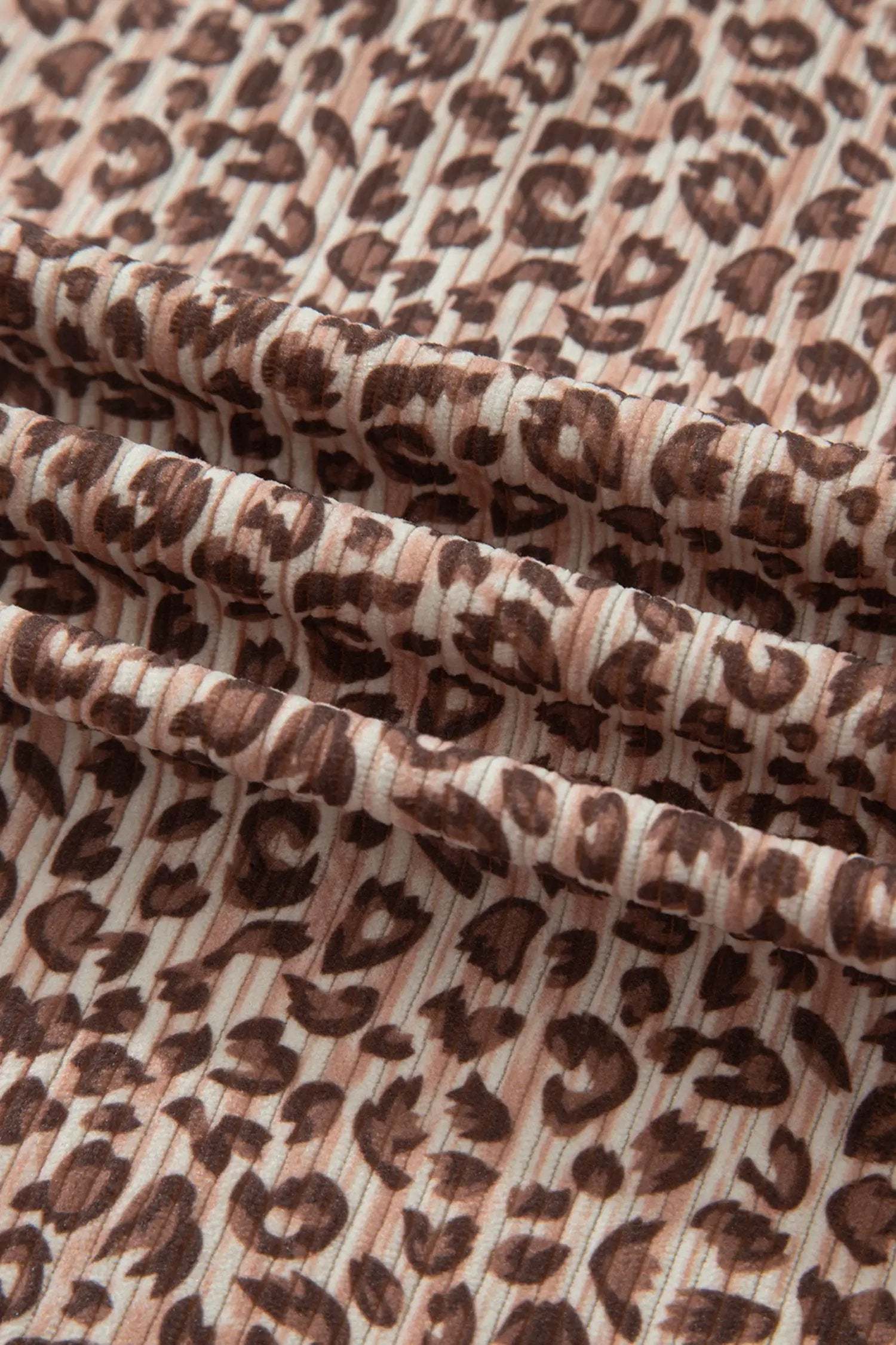 Dear-Lover Dropshipping Main Character Energy | Leopard Print Ribbed Outfit With Button Front Top And Matching Elastic Waist Shorts - Outfit Sets Two Piece Sets/Short Sets