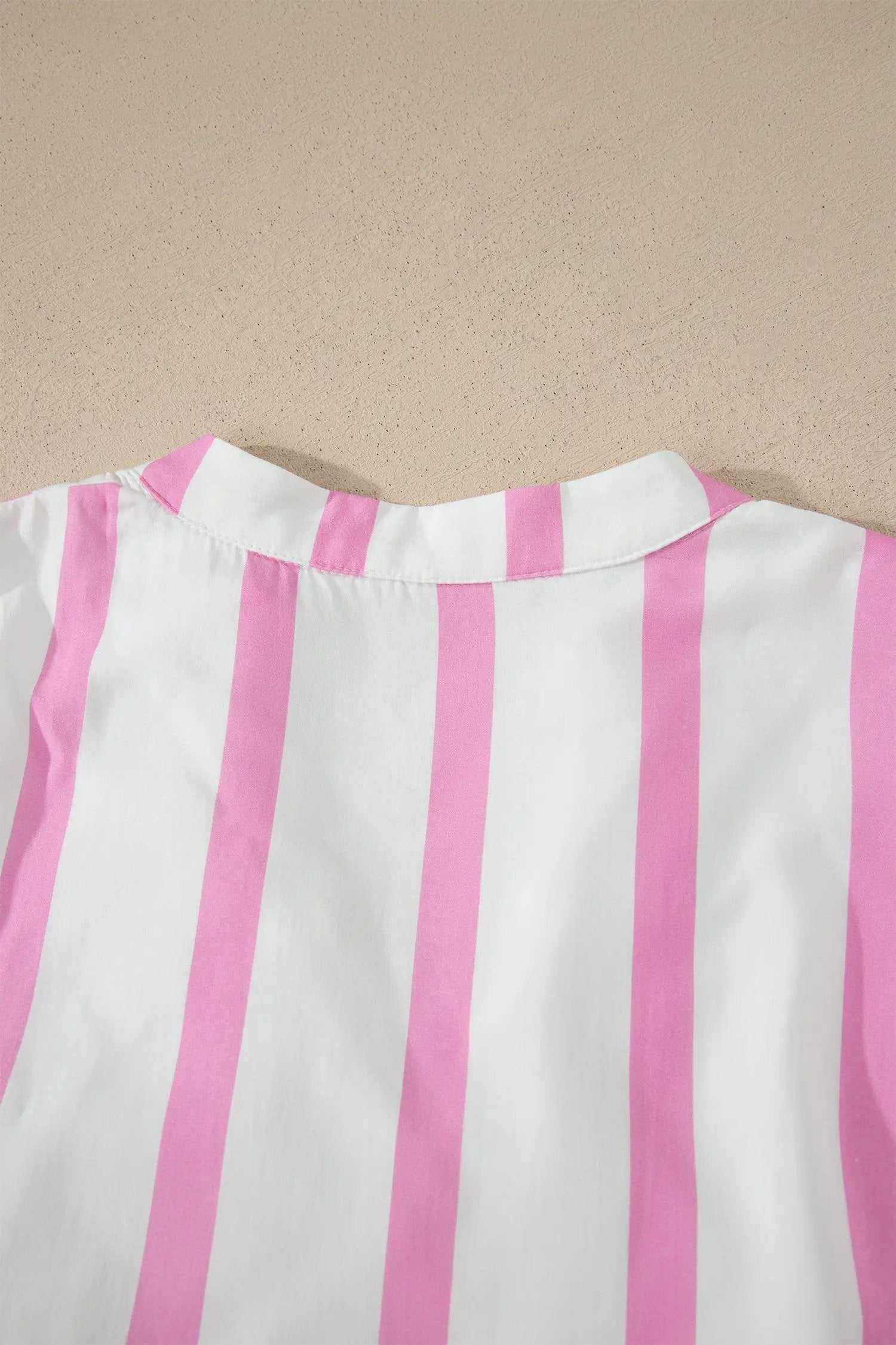 Stripe Ricrac Trim Maxi Dress with notched neck and half sleeves