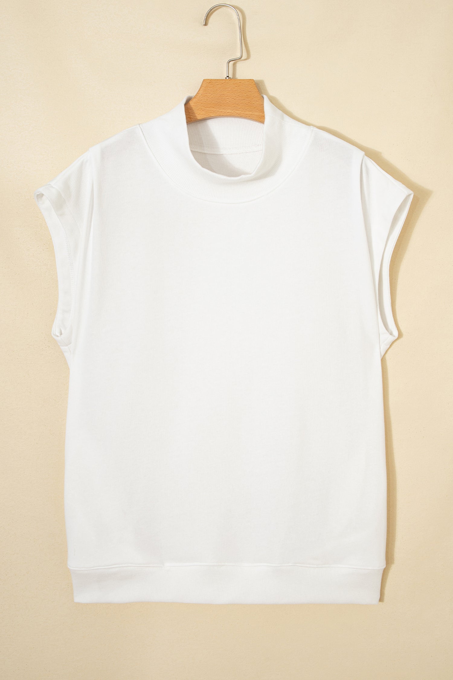 Everyday Chic | High Neck Cap Sleeve Top Relaxed Fit Blouse