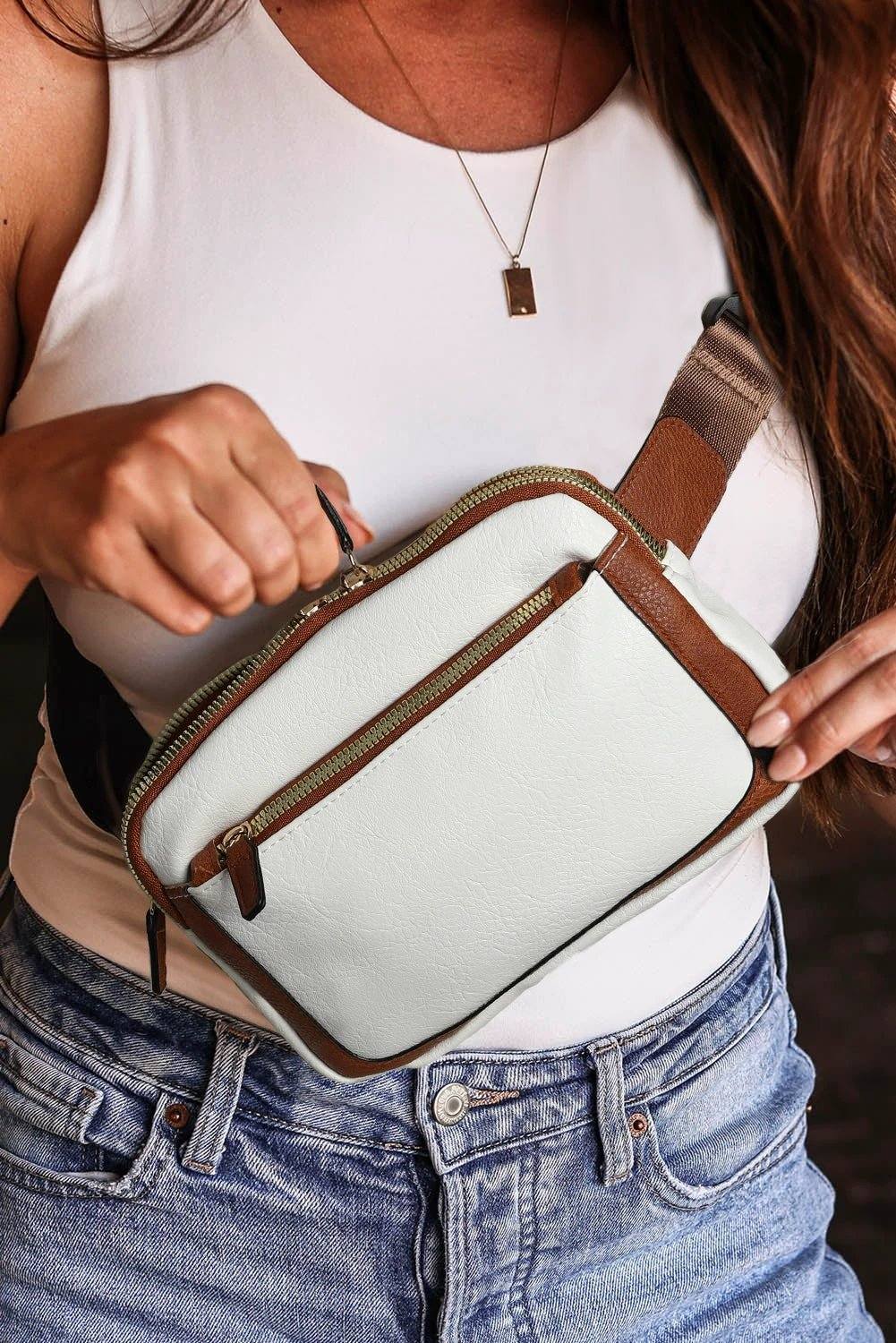  waterproof pu leather crossbody bag for women casual everyday outfit