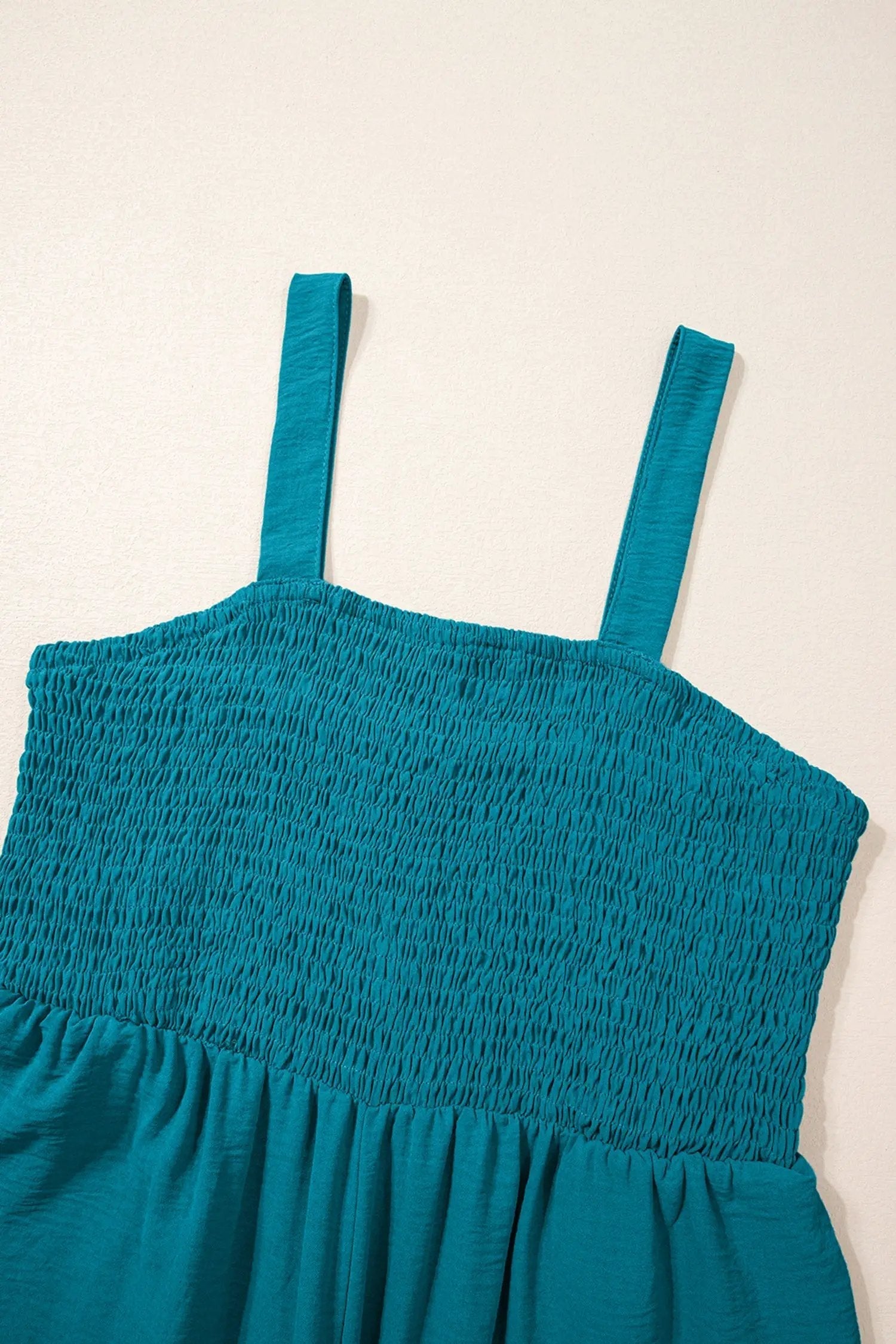 Smocked Square Neck Jumpsuit
