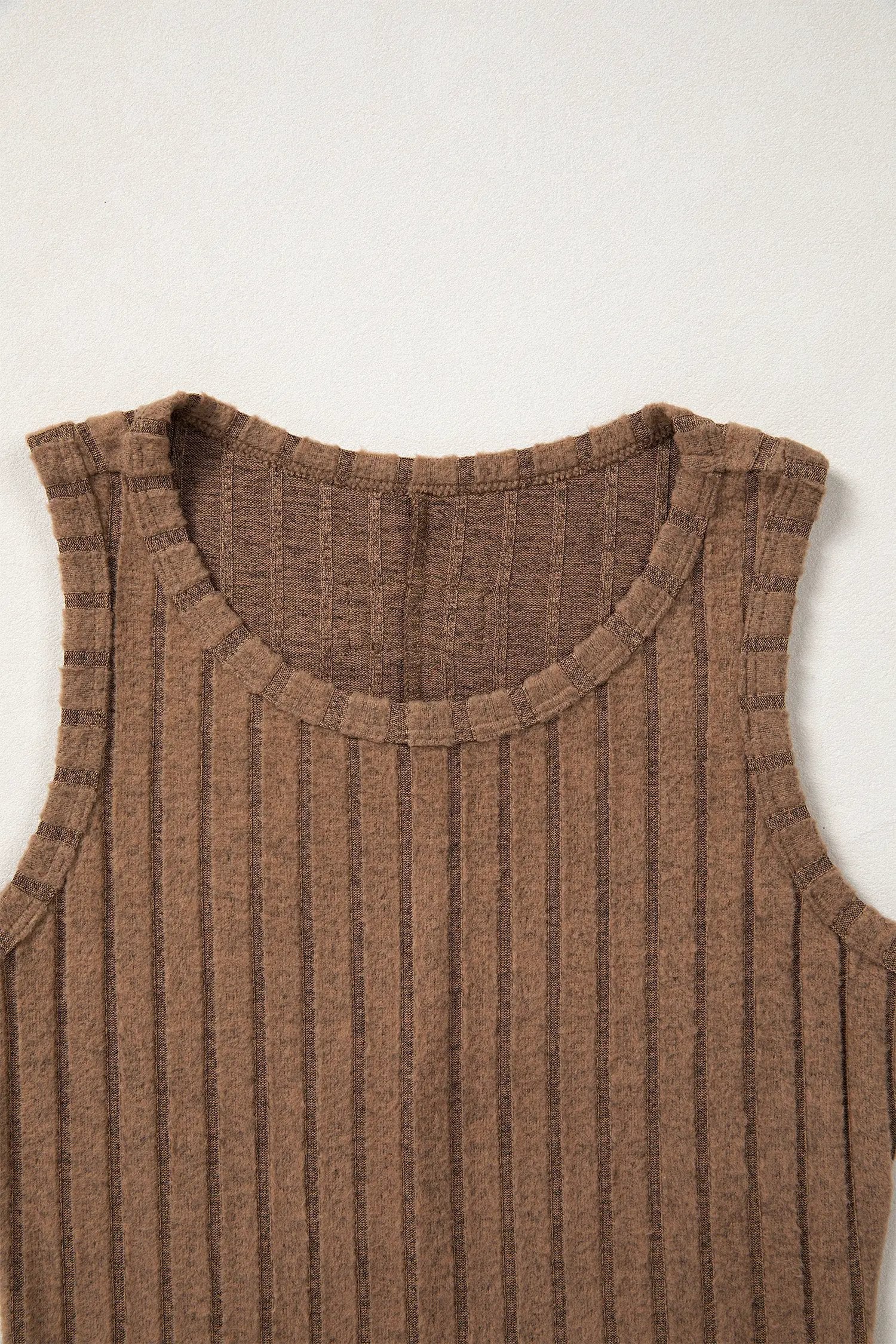 Purple slim ribbed mineral wash tank top with Phalaenopsis style, casual chic and soft stretch fabric.