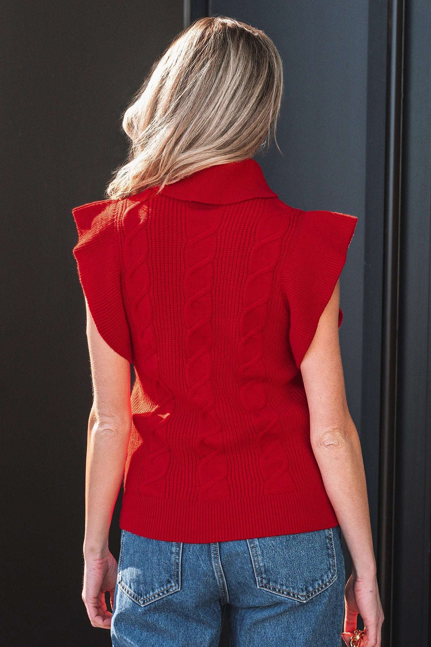 jet stream cable knit turtleneck sweater for women casual everyday outfit