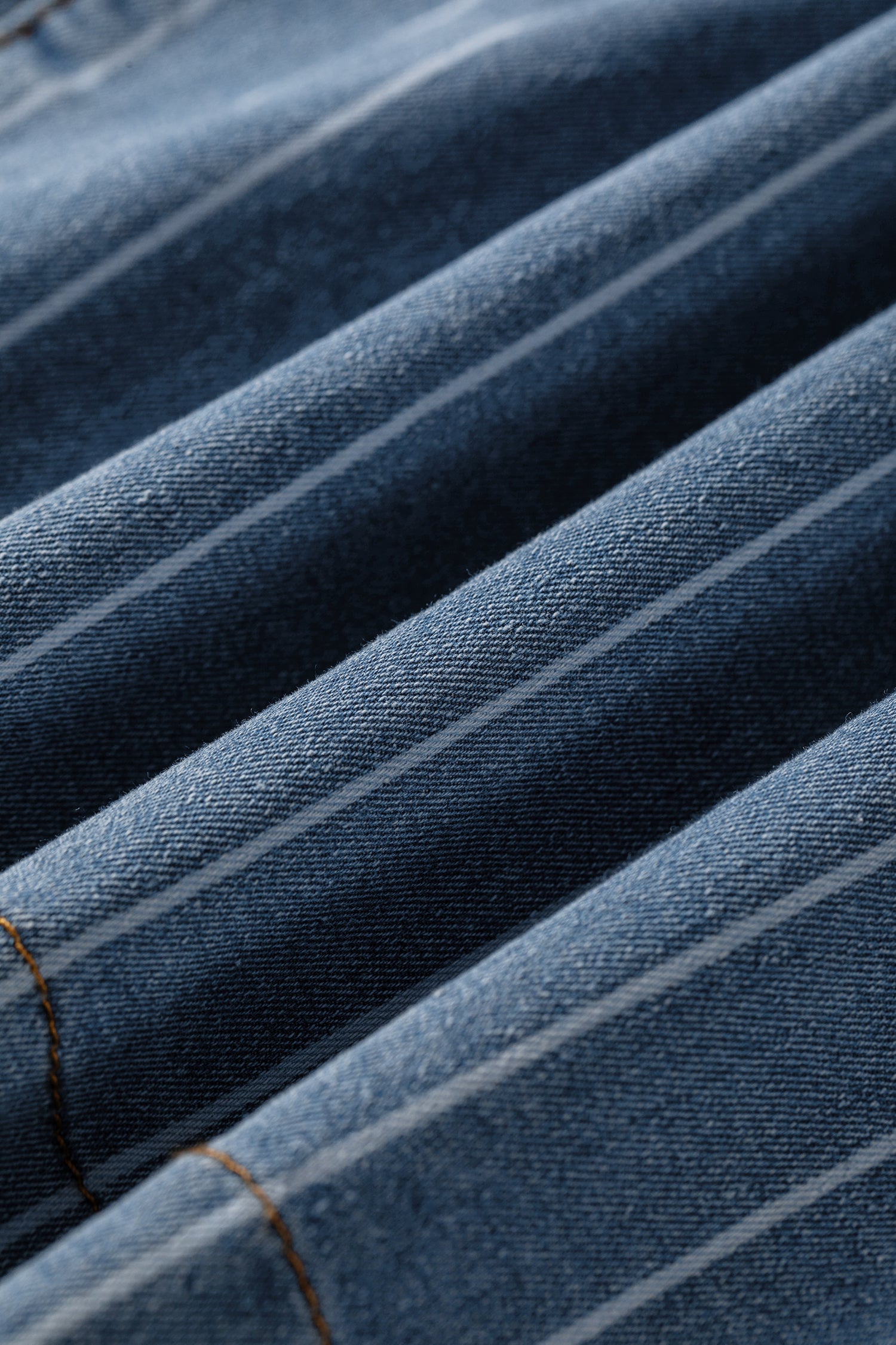 Plus Size Stripe Buttoned Loose Wide-Leg Denim Pants — women's everyday bottoms | J&H Apparel