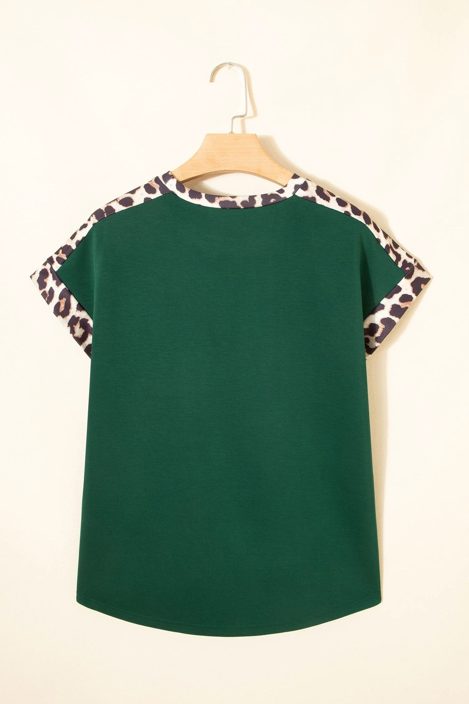 Leopard Trim Sea Green Tee