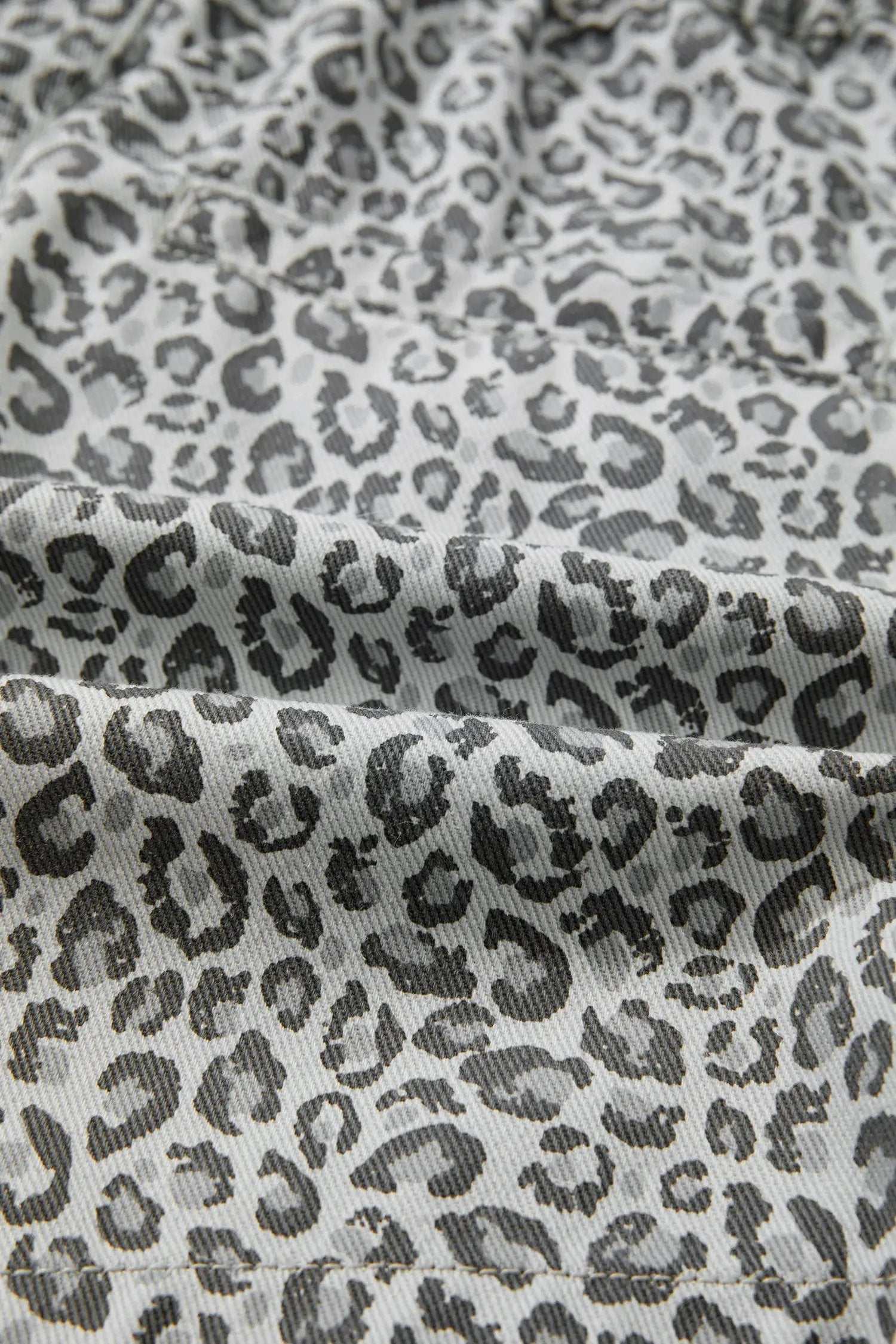 Leopard Print Denim Shorts with wrap front casual denim style