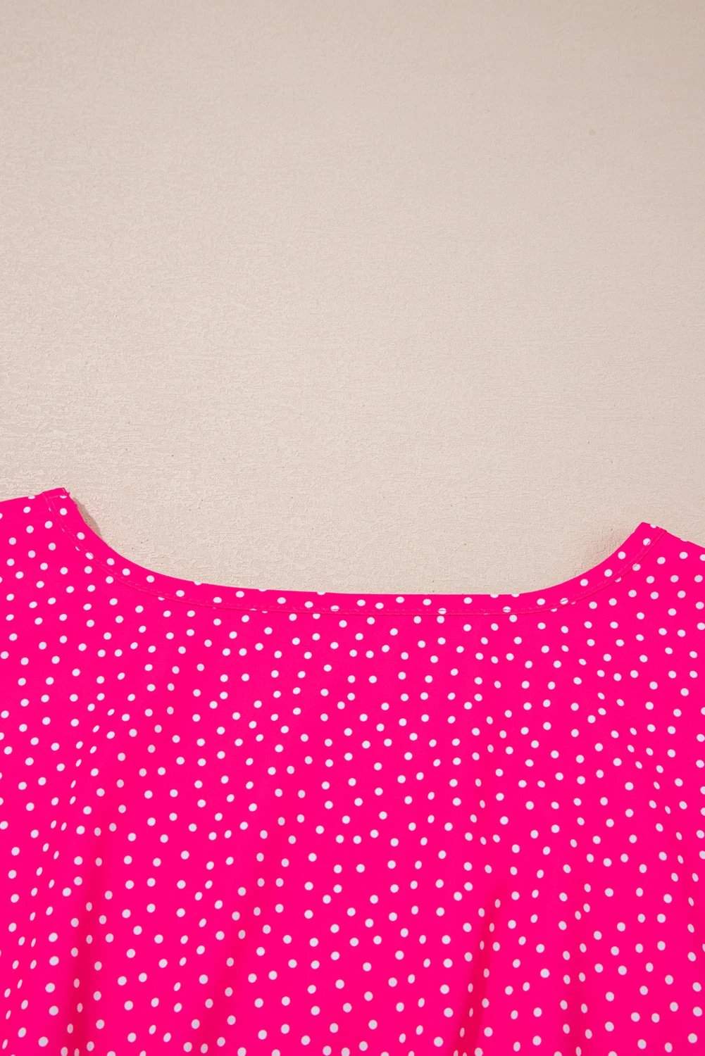 rose polka dot print ruffled smocked high waist plus midi dress for women casual everyday outfit
