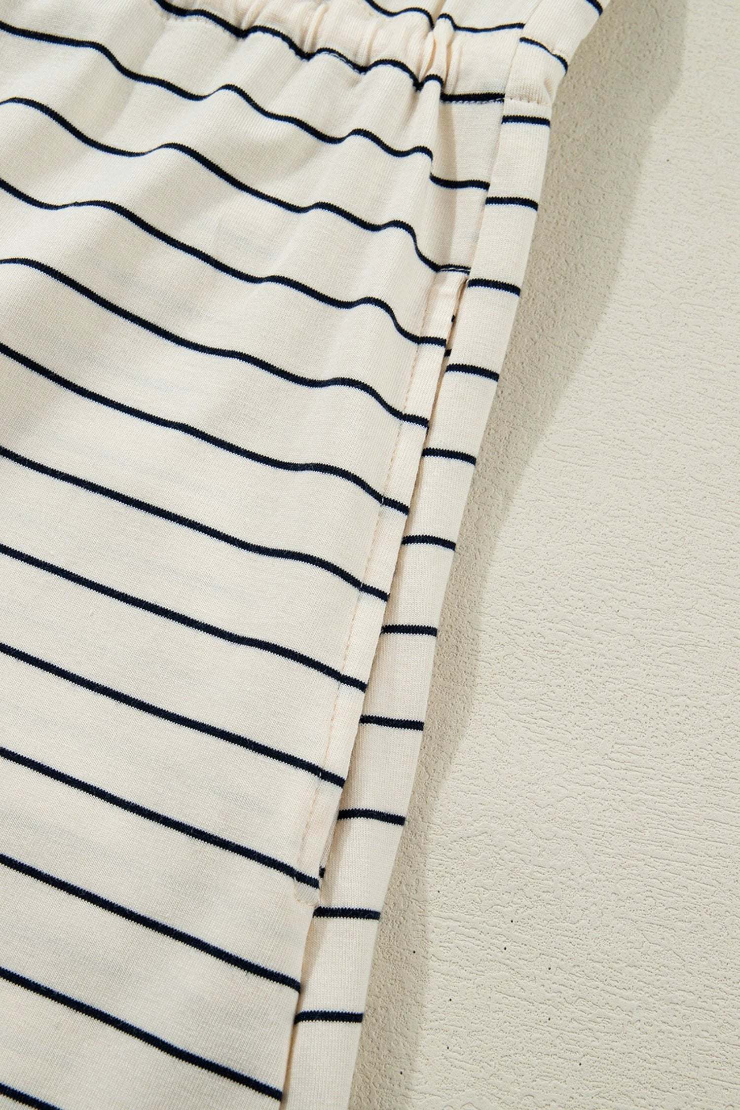 beige stripe drawstring tunic tank mini dress with pockets for women casual everyday outfit