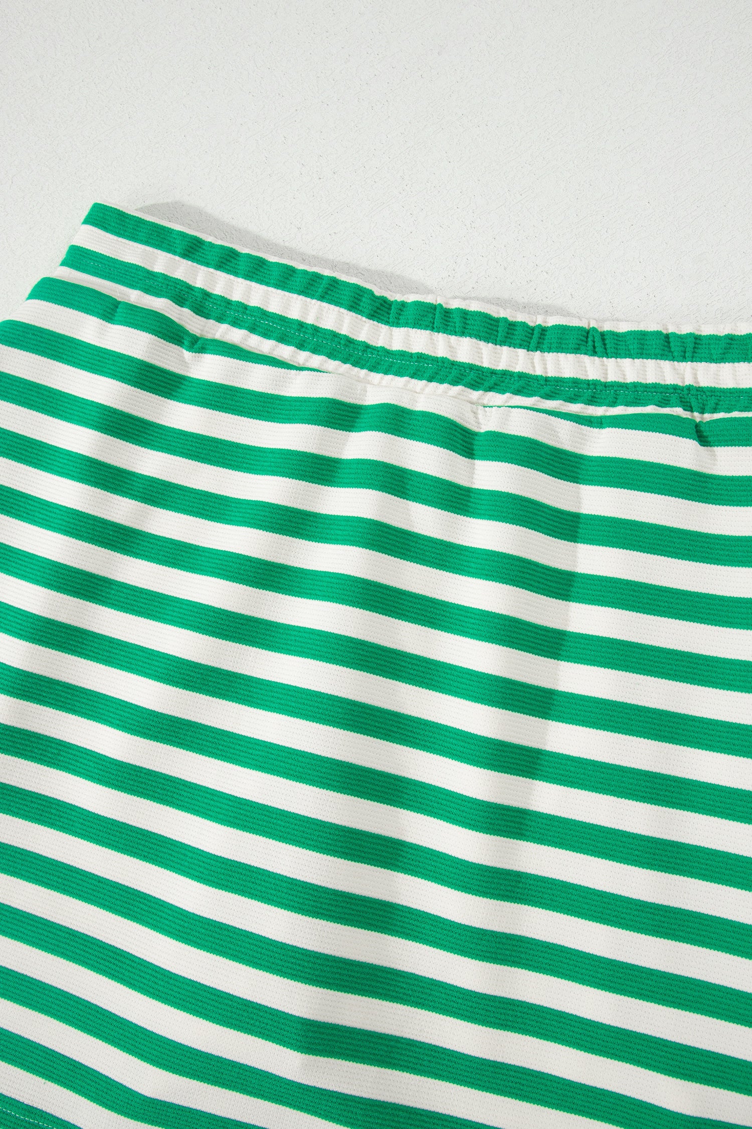 Vacation Vibes | Textured Stripe Two Piece Skort Set With Contrast Trim