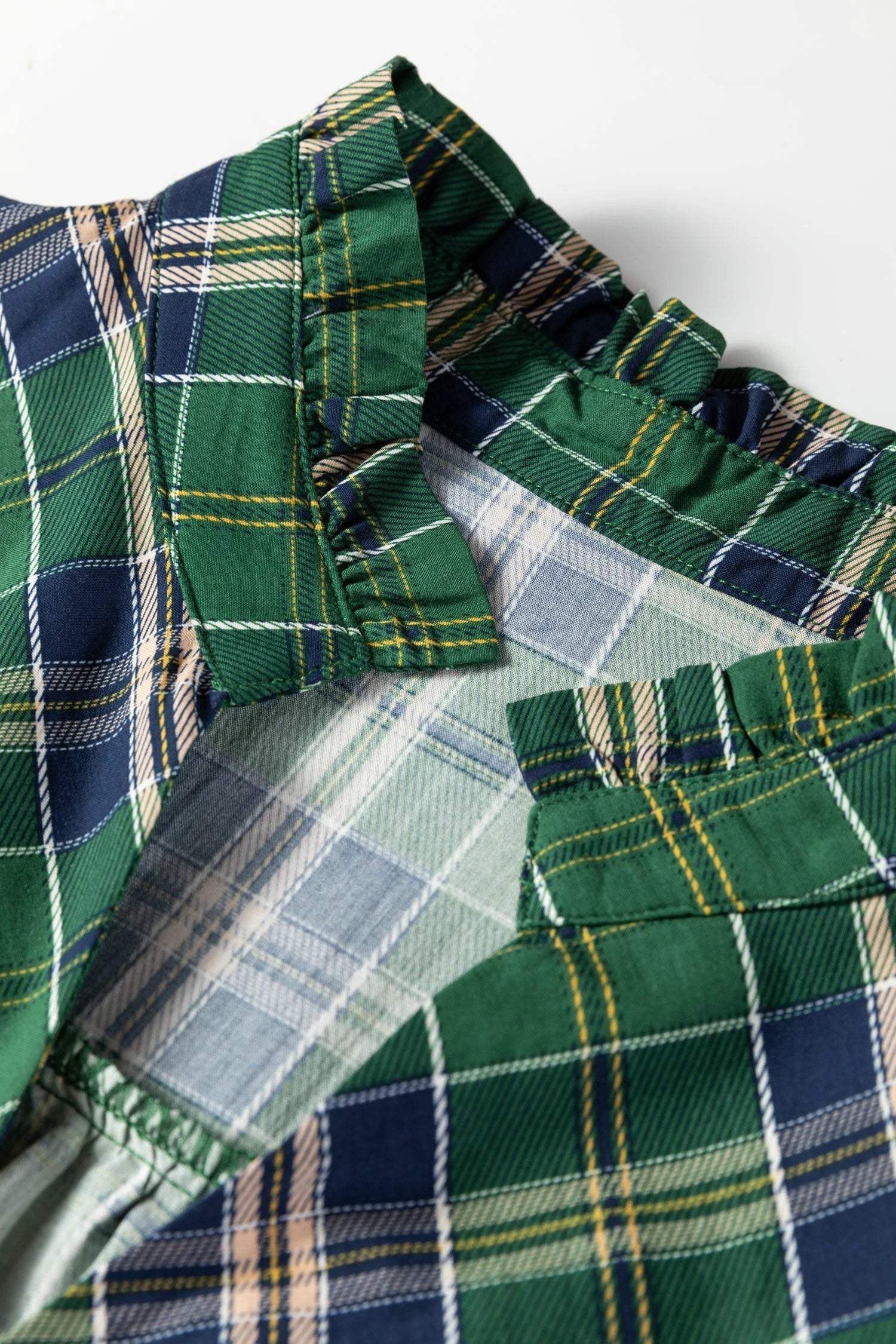 green plus size plaid long sleeve notched neck shift mini dress for women casual everyday outfit