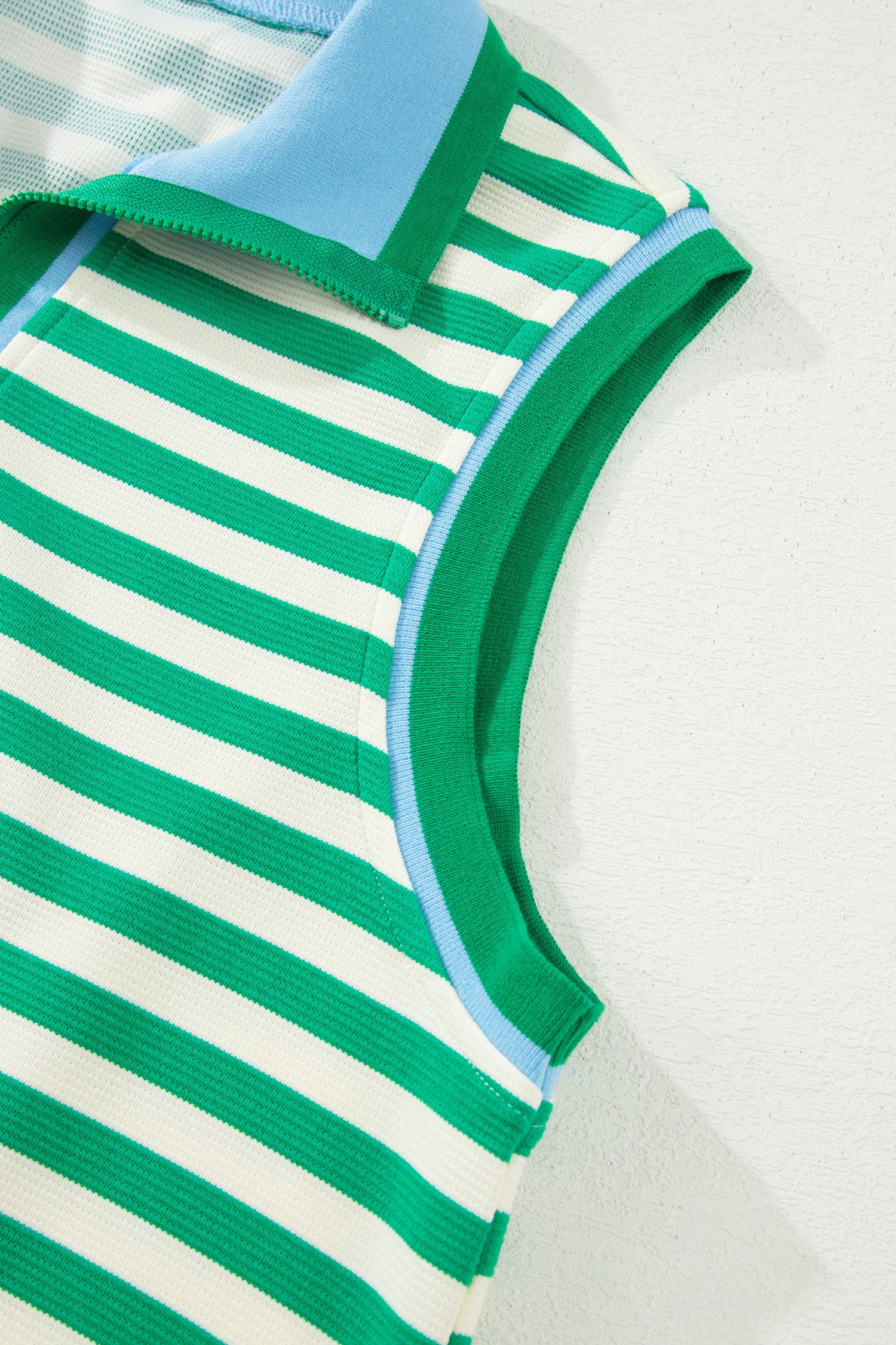 Vacation Vibes | Textured Stripe Two Piece Skort Set With Contrast Trim