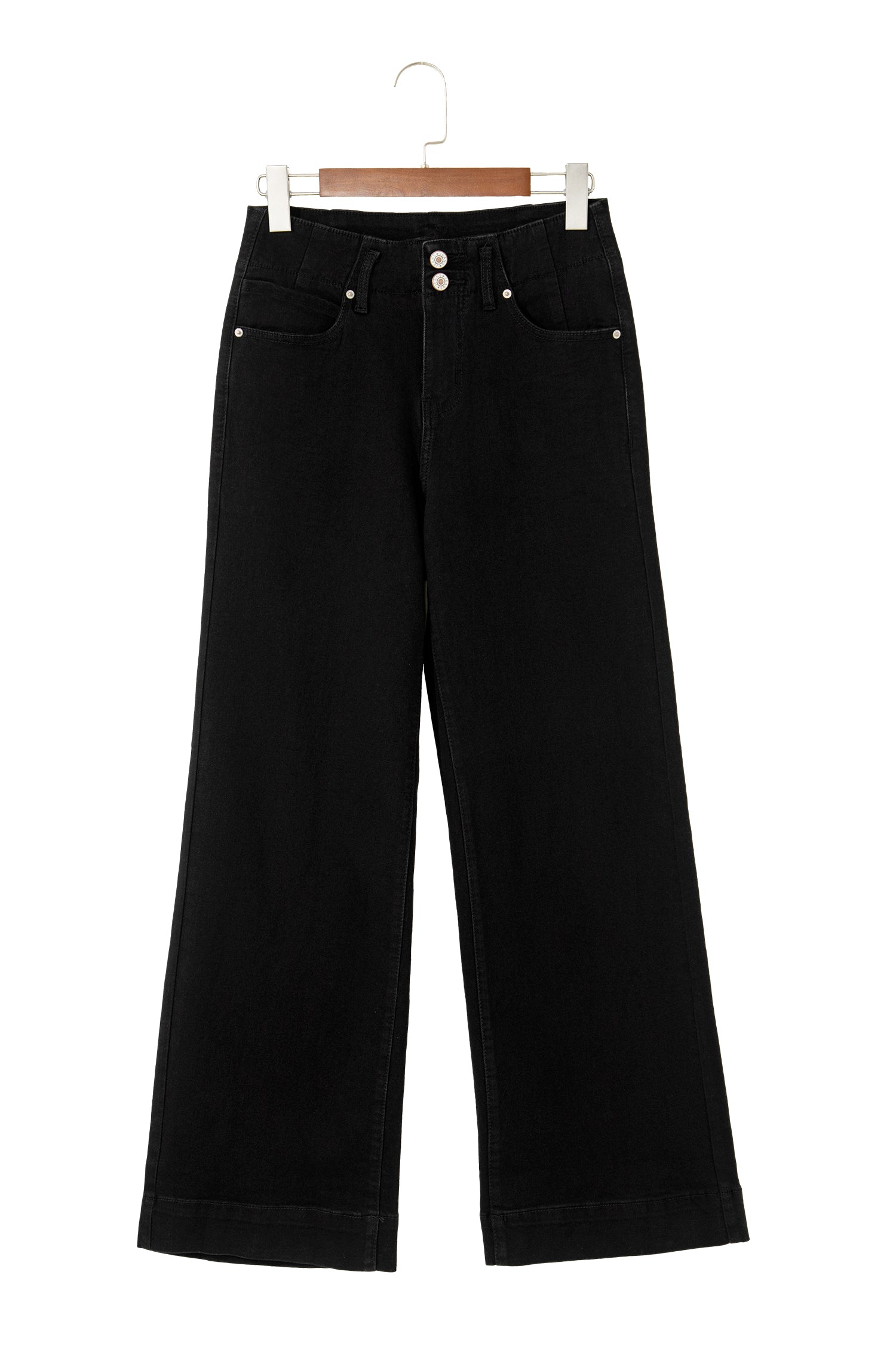 Boss Mom Energy | 2-Button High Waist Flared Wide-Leg Jeans