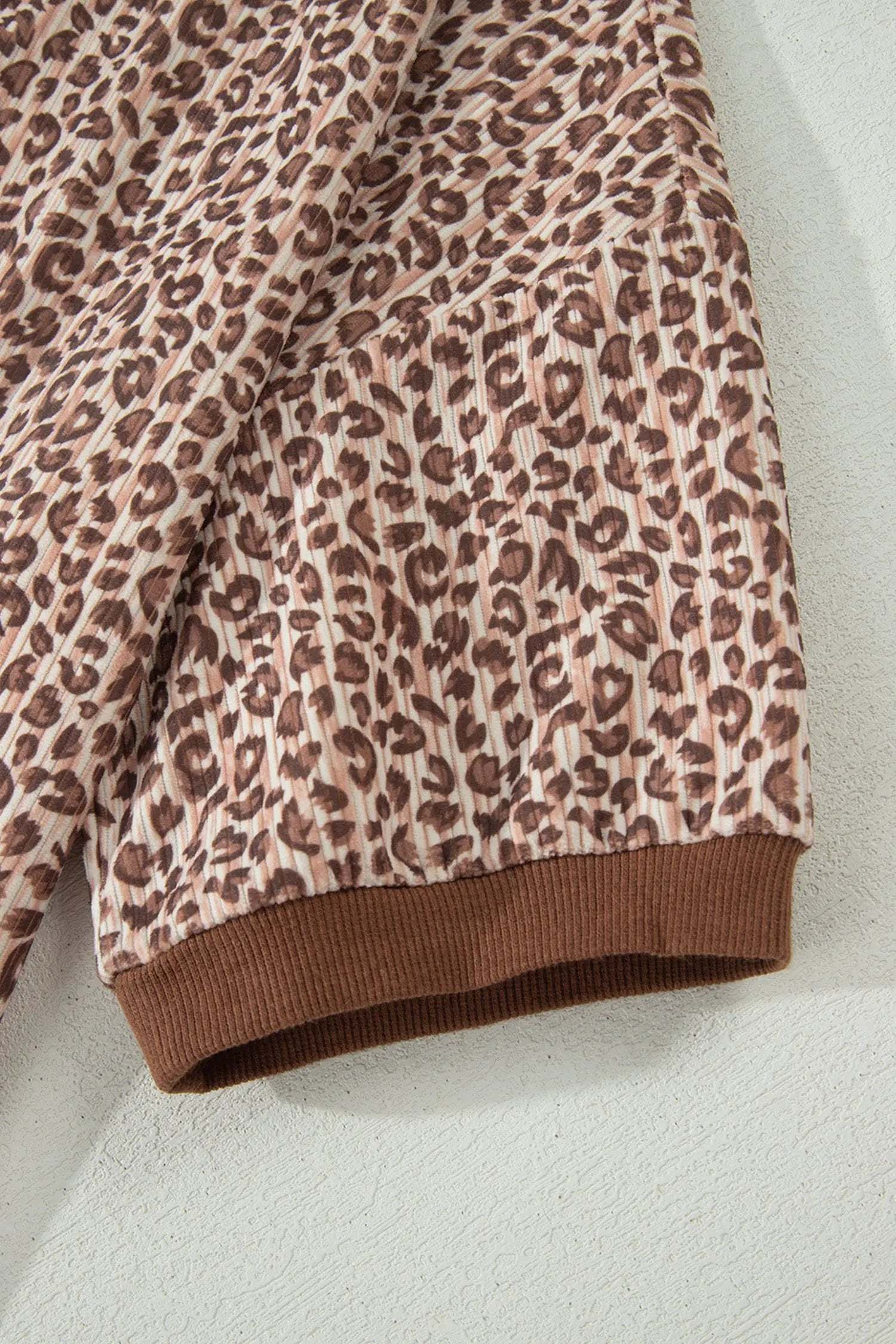 Dear-Lover Dropshipping Main Character Energy | Leopard Print Ribbed Outfit With Button Front Top And Matching Elastic Waist Shorts - Outfit Sets Two Piece Sets/Short Sets