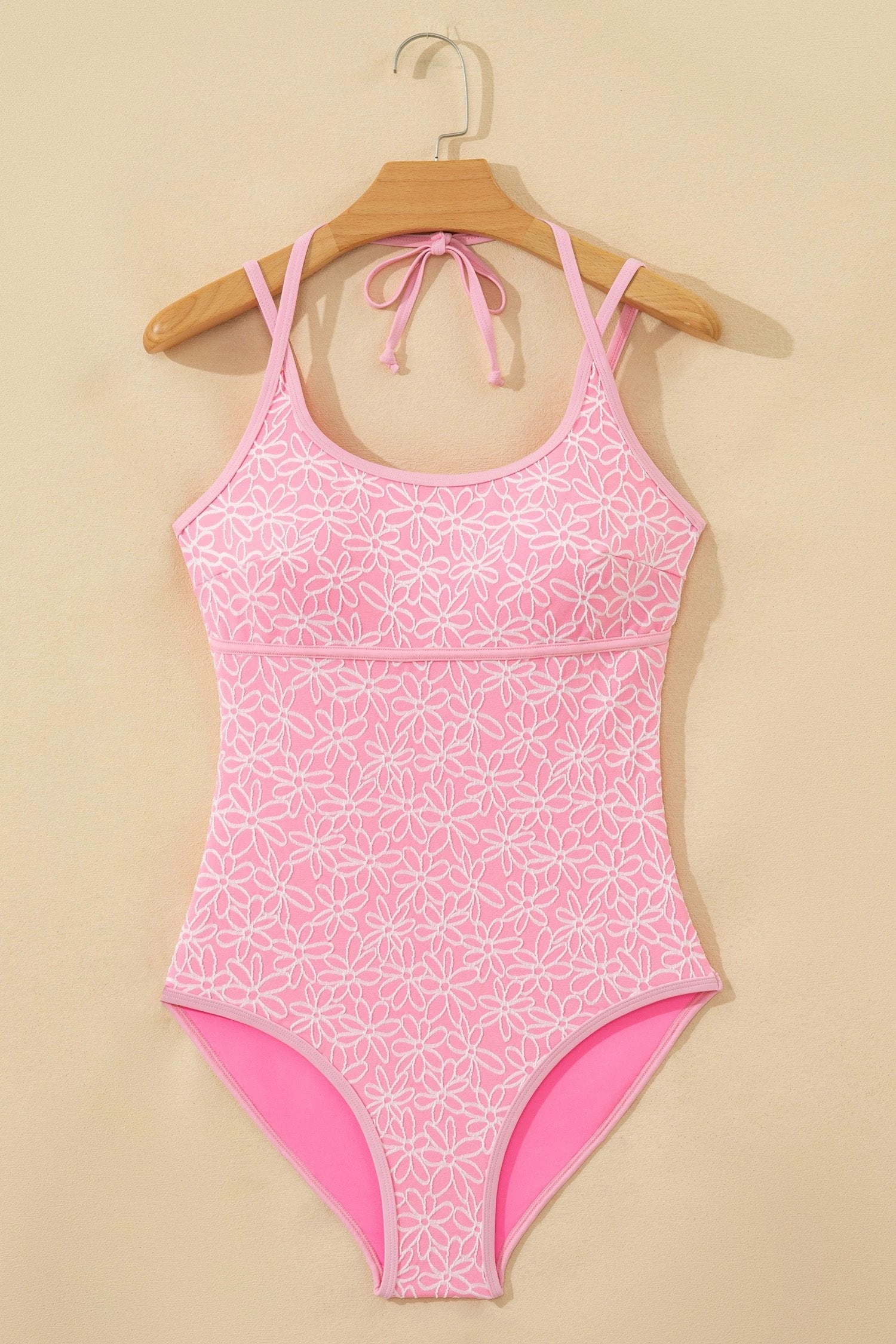 corded floral texture swimsuit