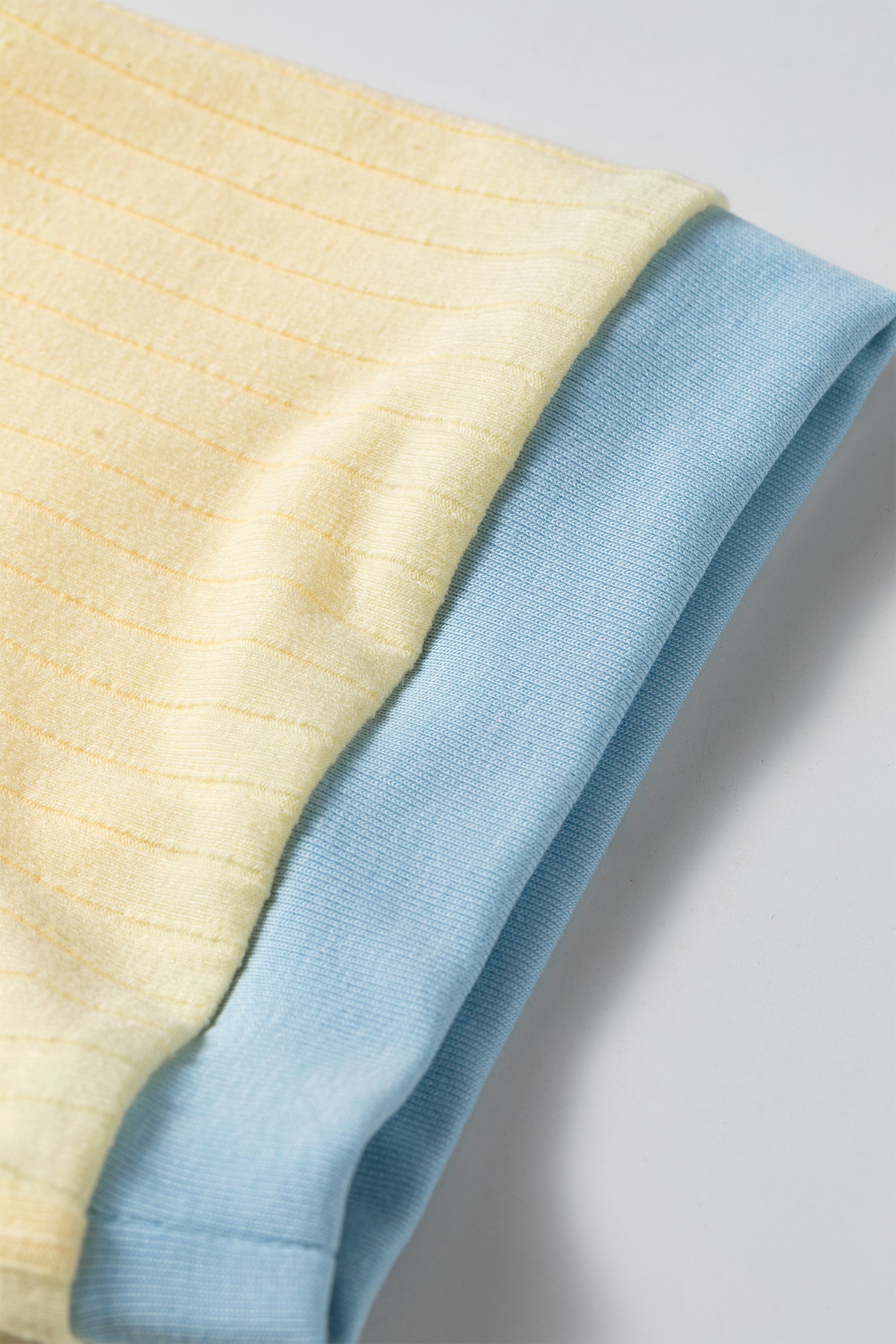 Yellow Ribbed Knit Color Block Trim Tee and Drawstring Skirt Set