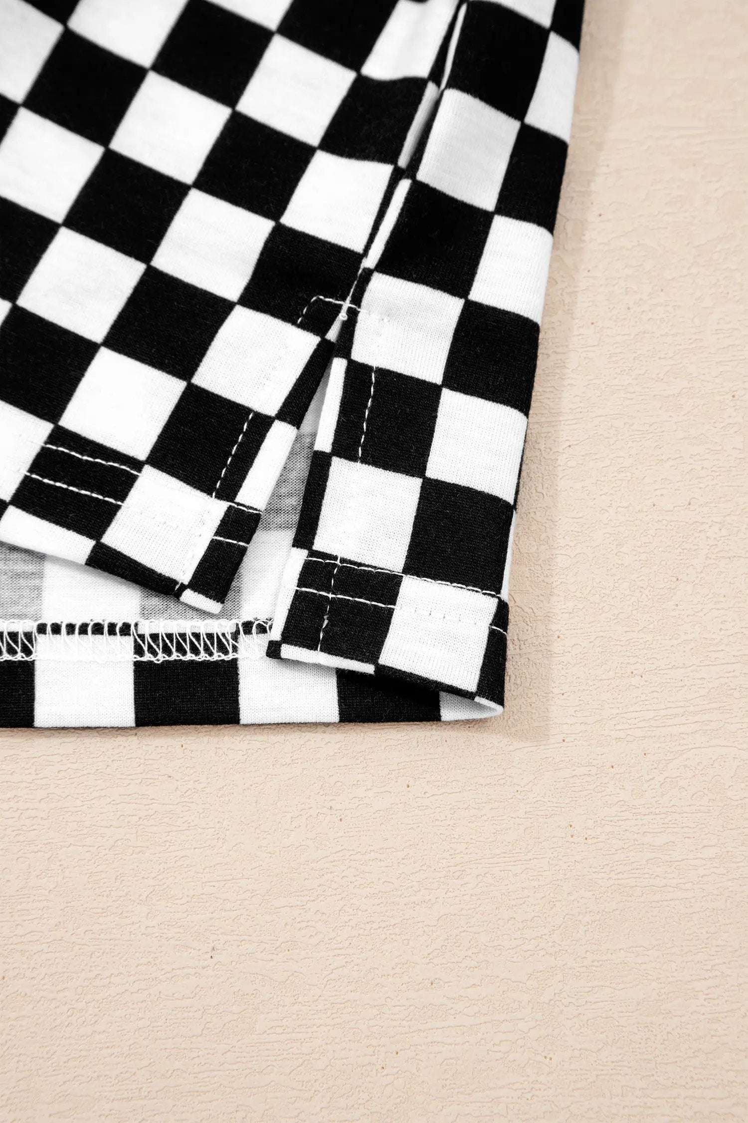 Checkered two-piece outfit set