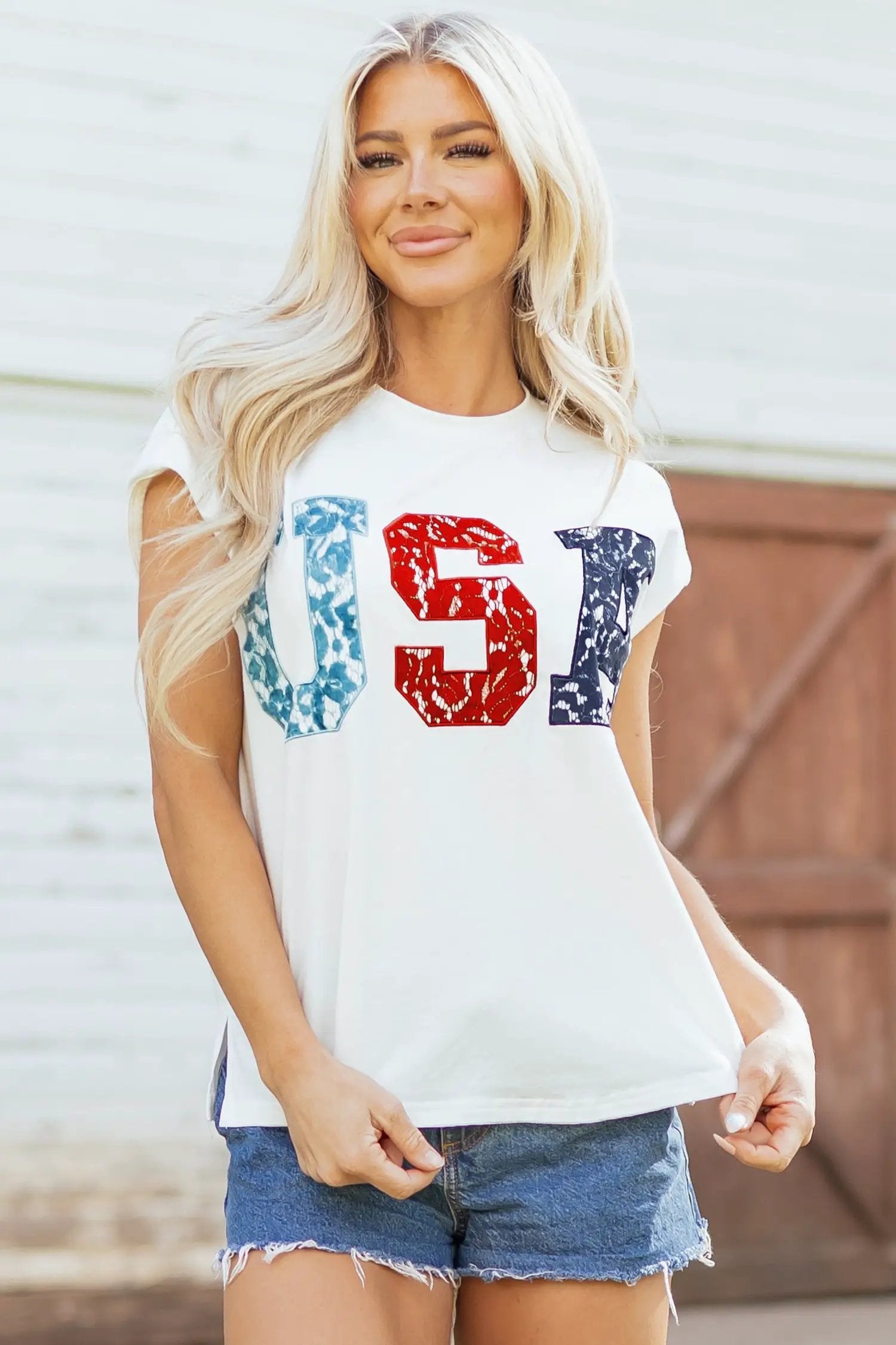 USA color block dolman tee