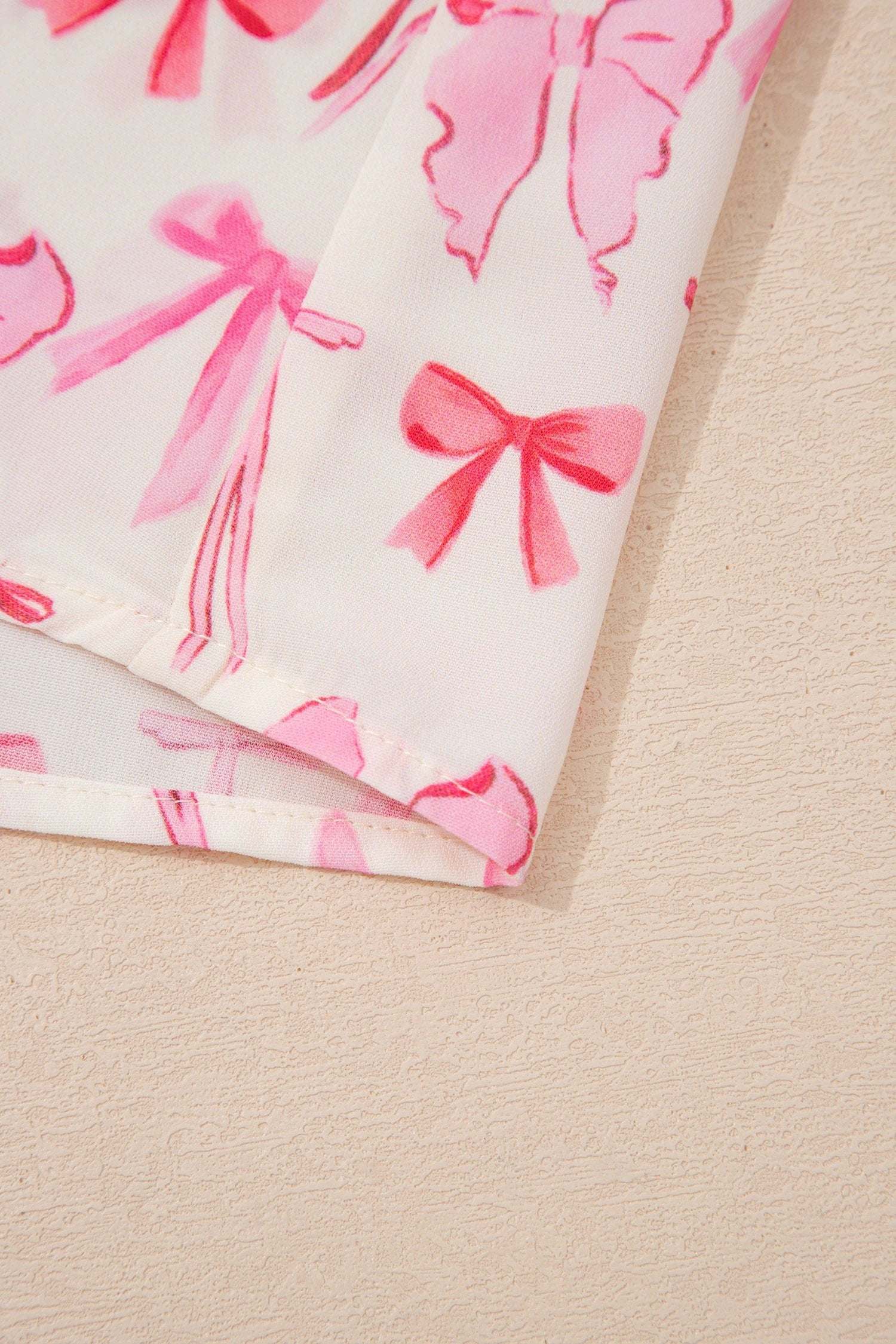 pink full zip cinched waist sleeveless bow mini dress for women casual everyday outfit