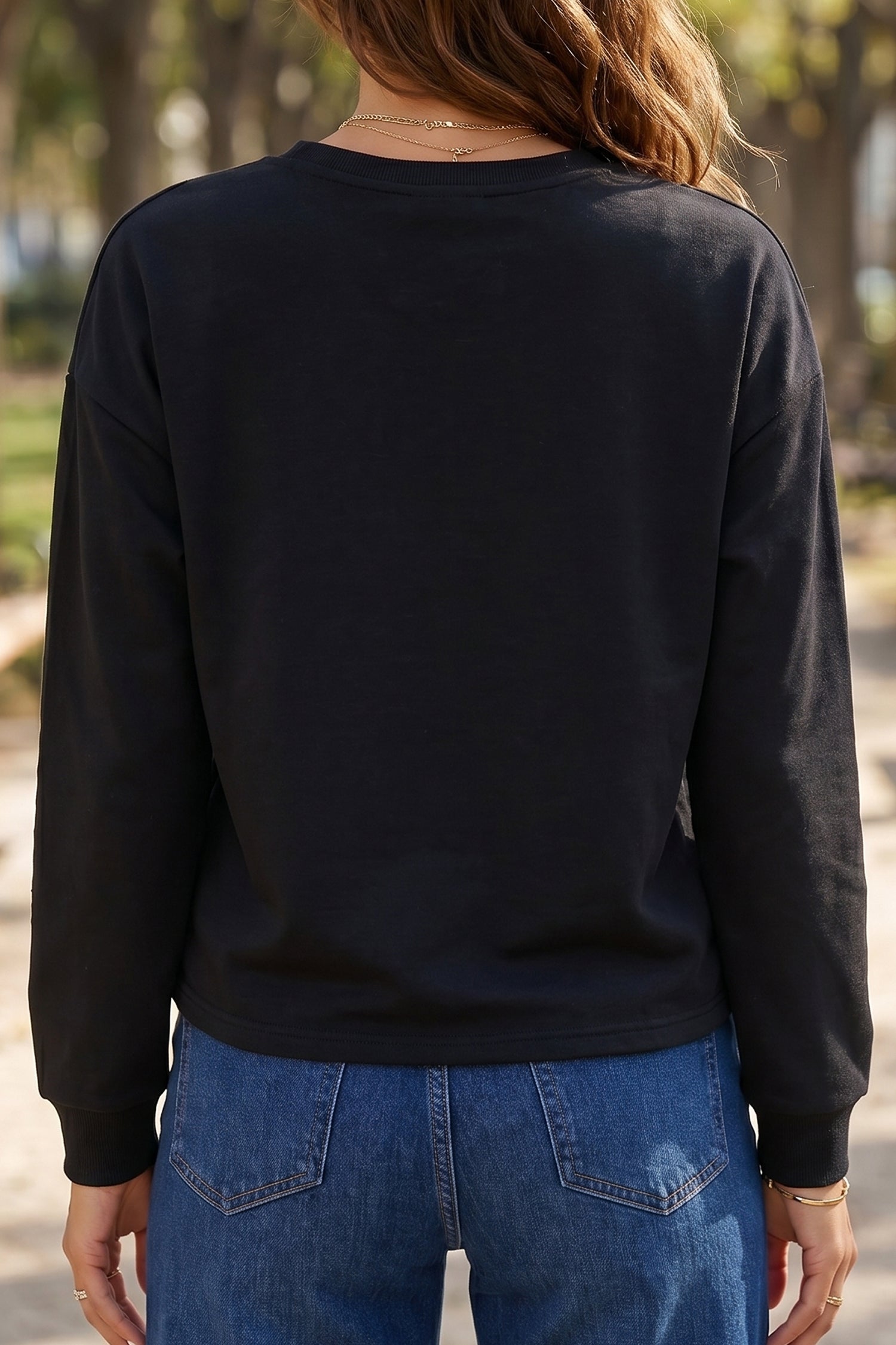 Solid Color Dropped Shoulder Long Sleeve Top — women's everyday top | J&H Apparel
