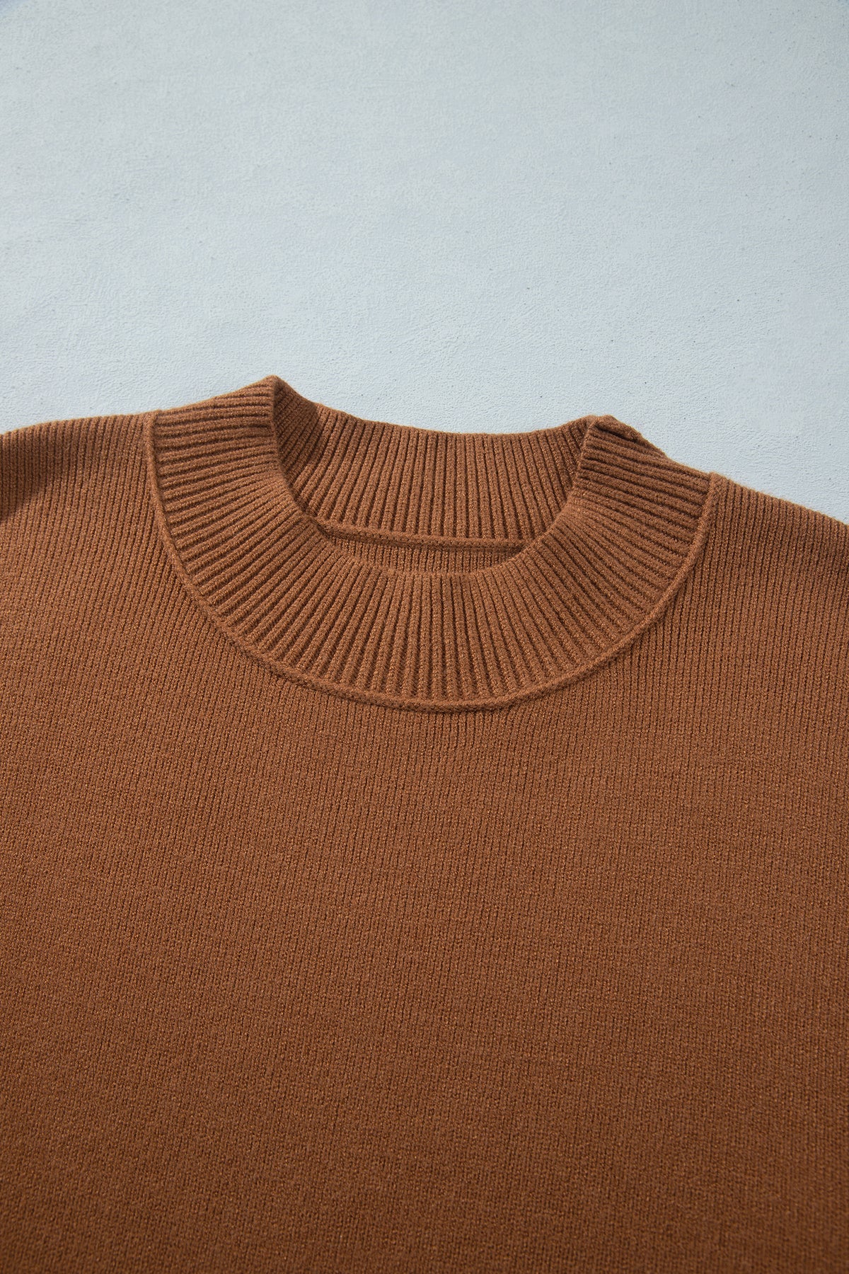 Plus Size Oversized Ribbed Knit Long Sleeve Tunic Sweater