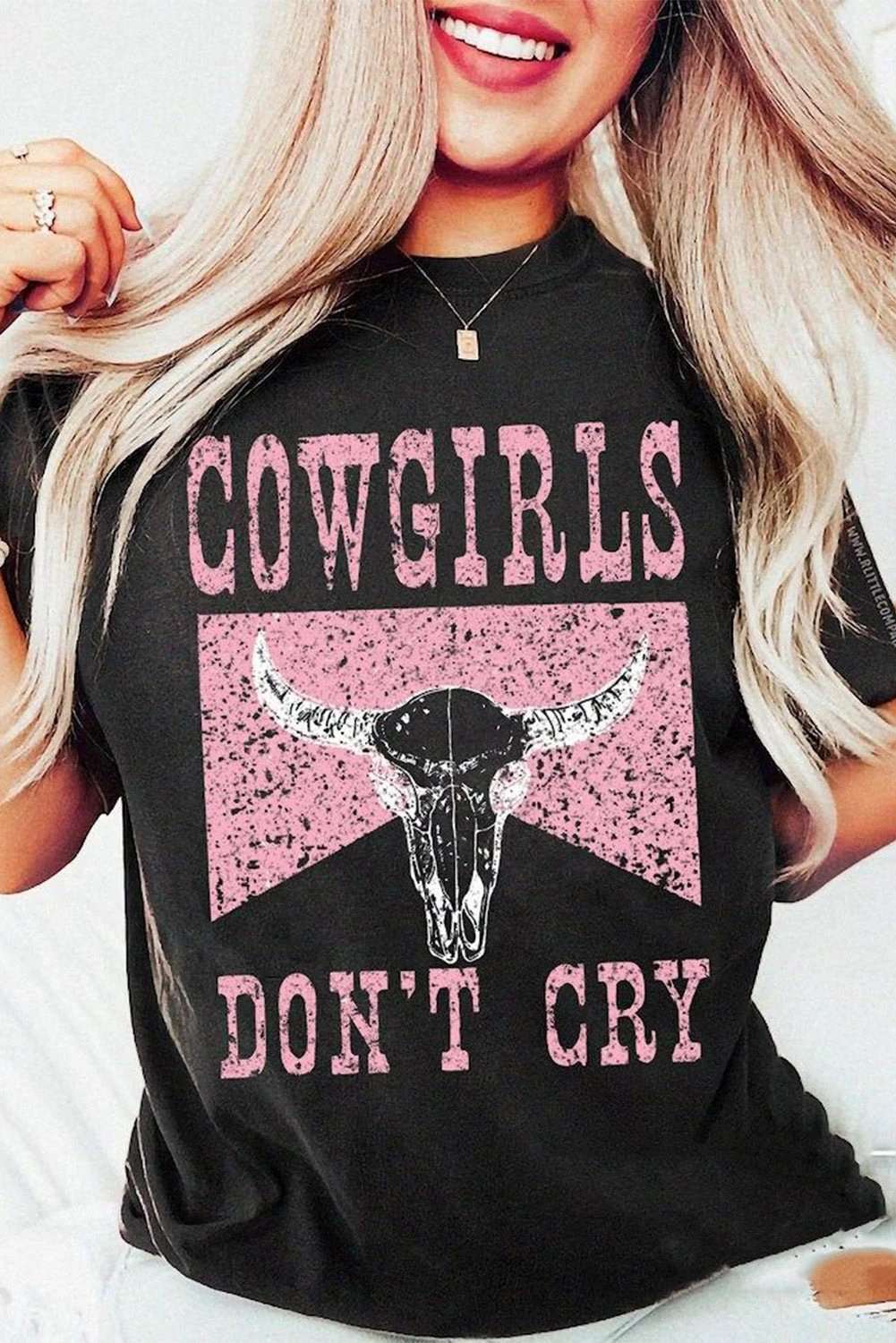 Western Graphic Tee with steer head cowgirl print short sleeve top