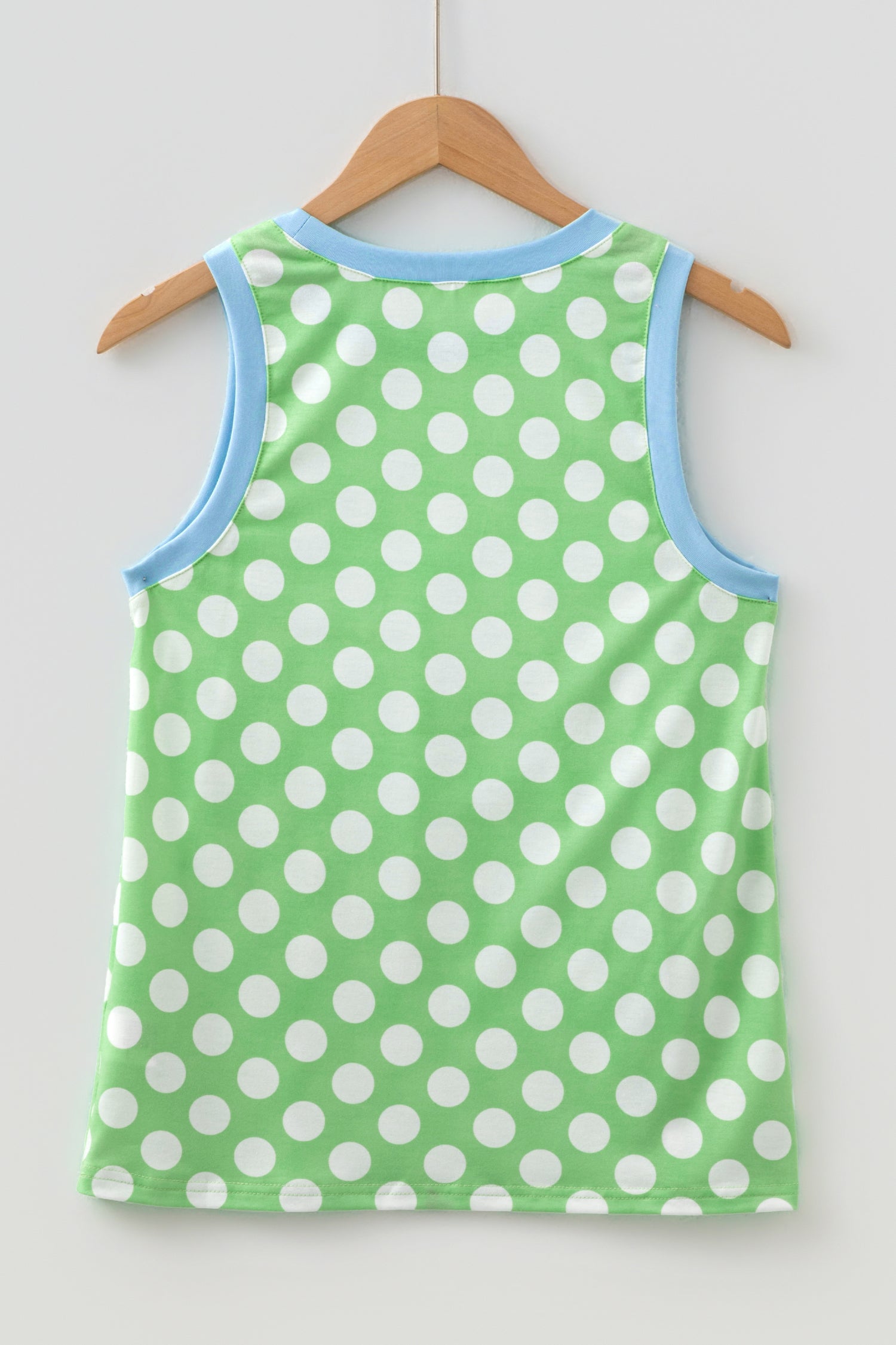 Polka Dot Contrast Trim Round Neck Loose Tank Top — women's everyday top | J&H Apparel