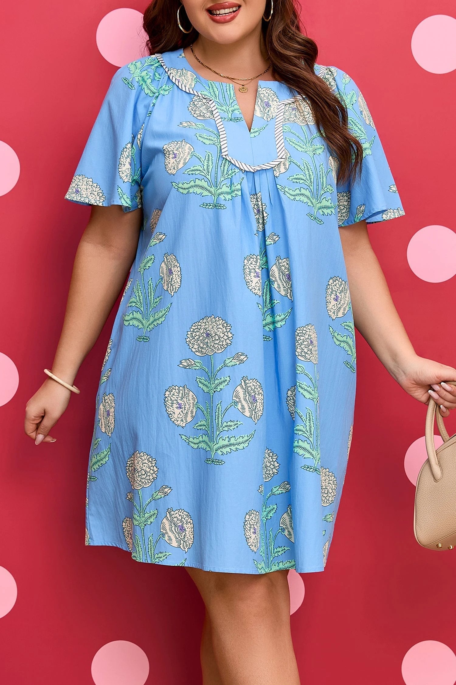 plus size floral mini dress