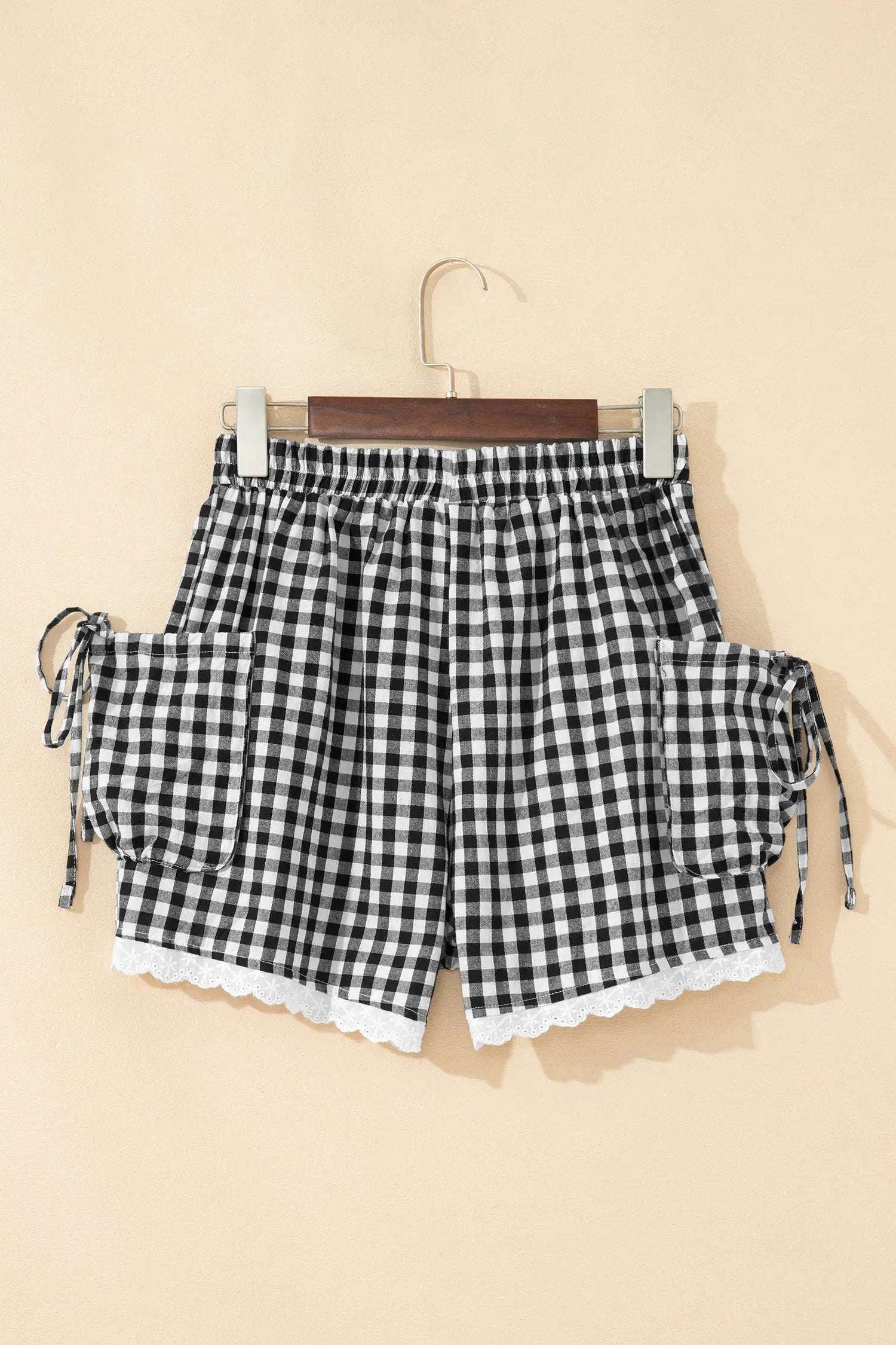 Gingham Lace Trim Shorts