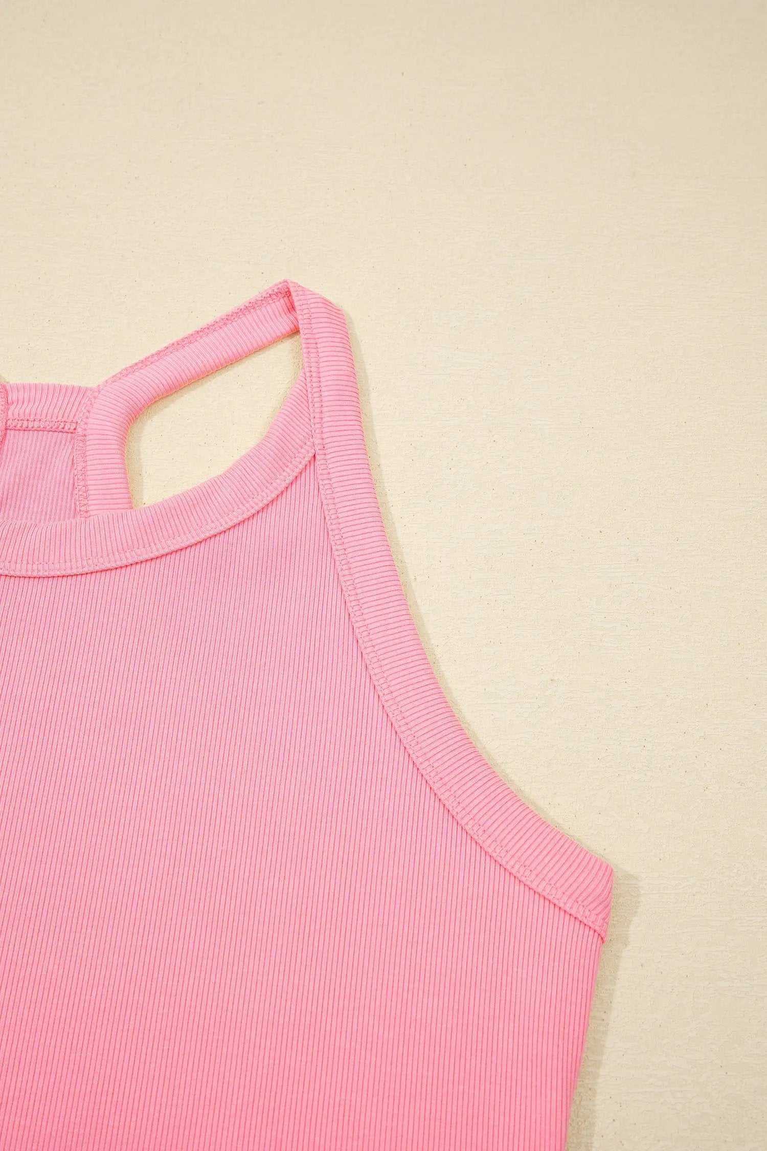 Ribbed Tank Top Mini Skort Set with elastic waist vacation outfit