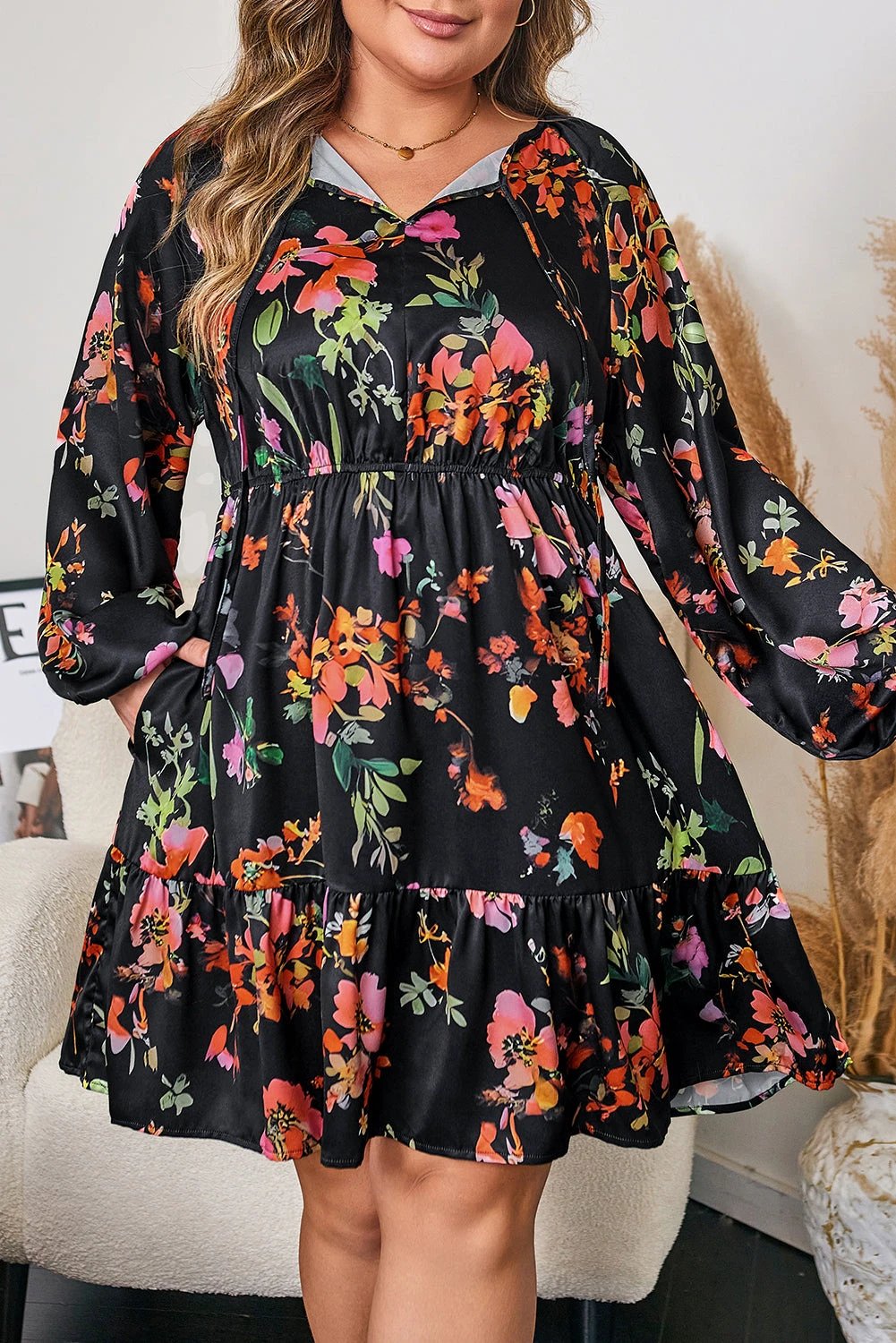 Plus size floral dress