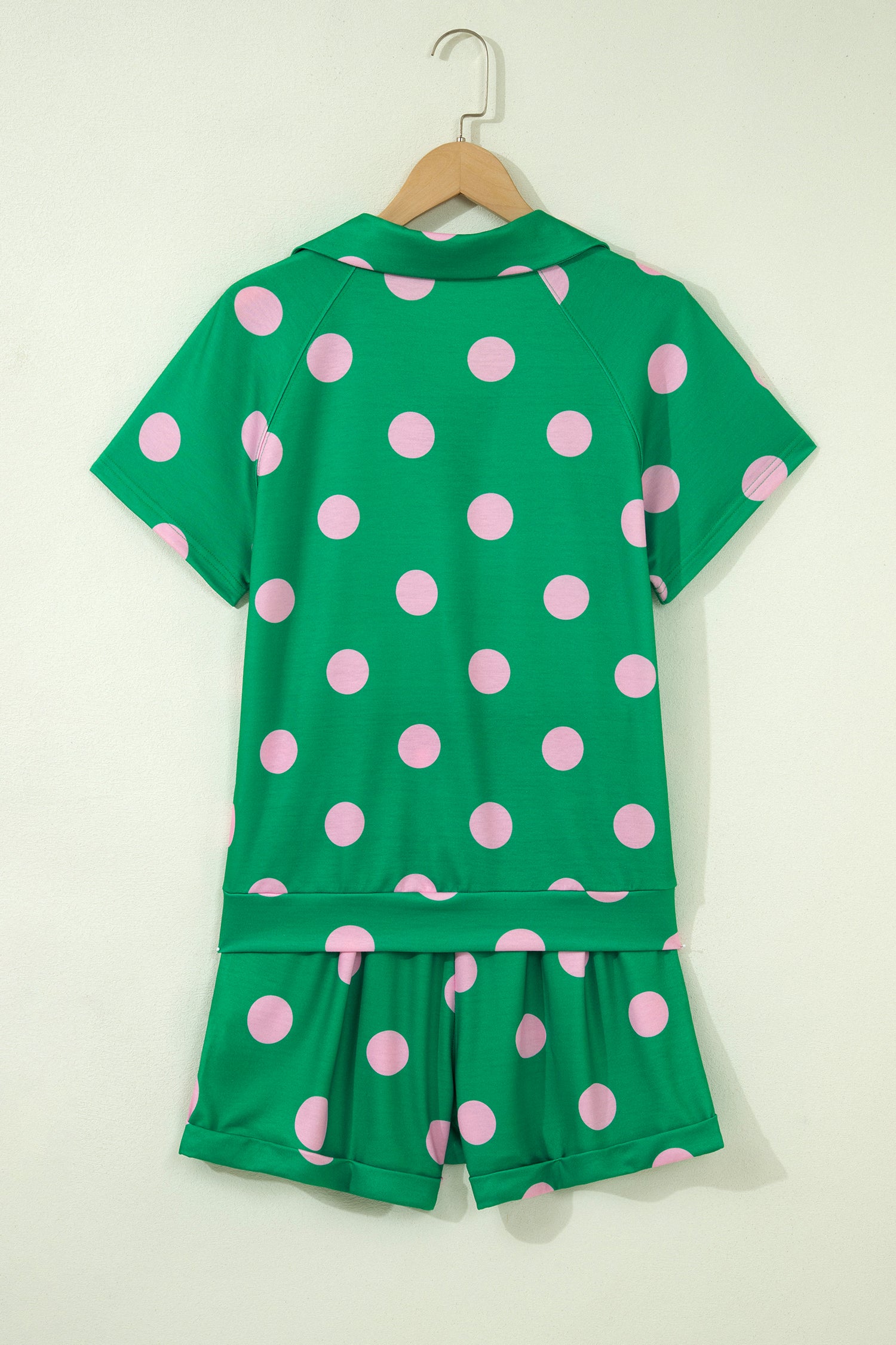 Polka Dot Tee Short Set | V-Neck Casual Outfit Set