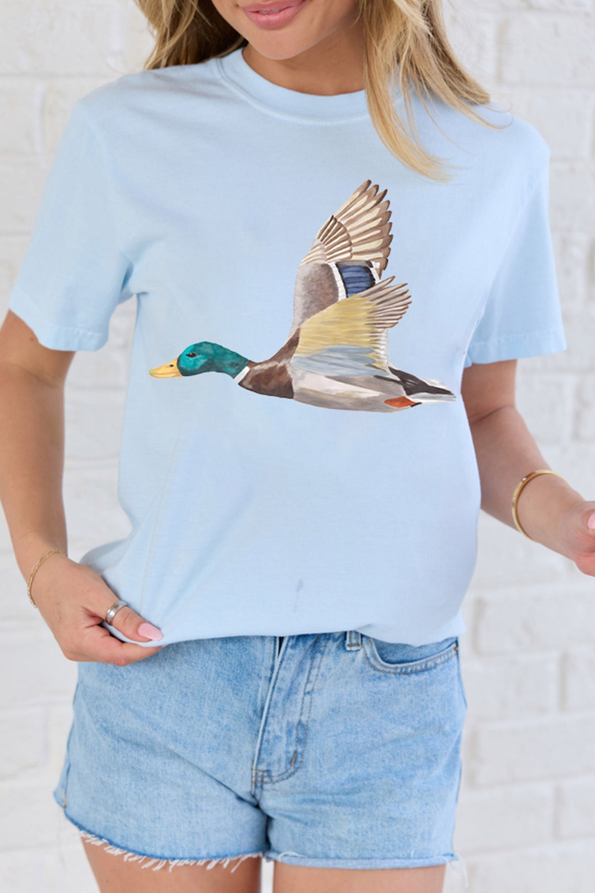Flying Mallard Print Western Graphic Tee