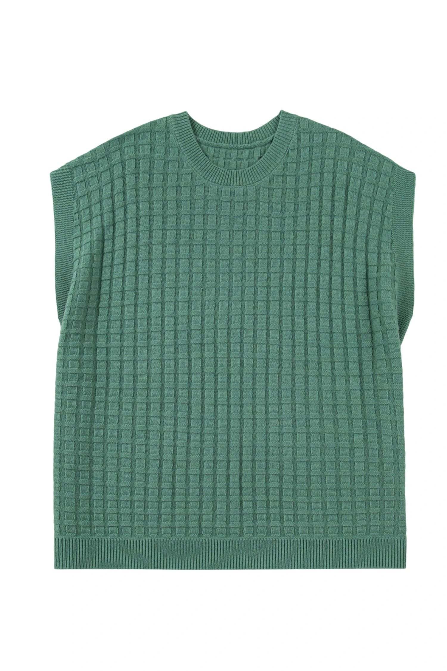 mist green plus size solid color textured knit short sleeve sweater for women casual everyday outfit