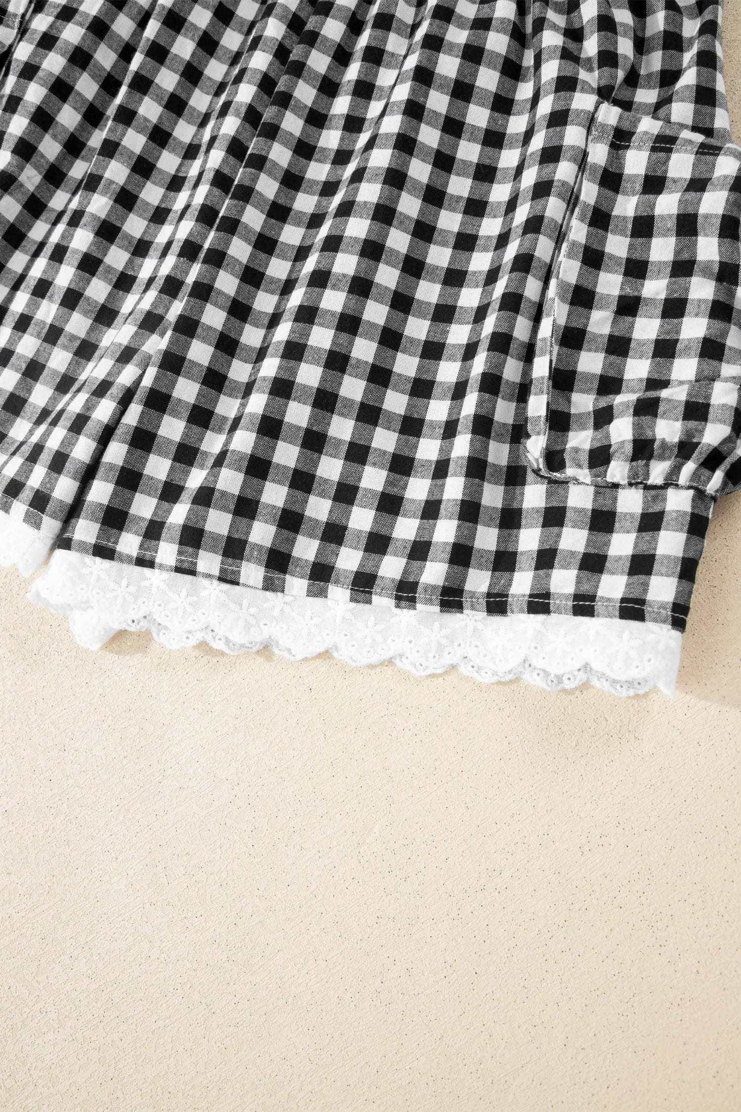 Gingham Lace Trim Shorts