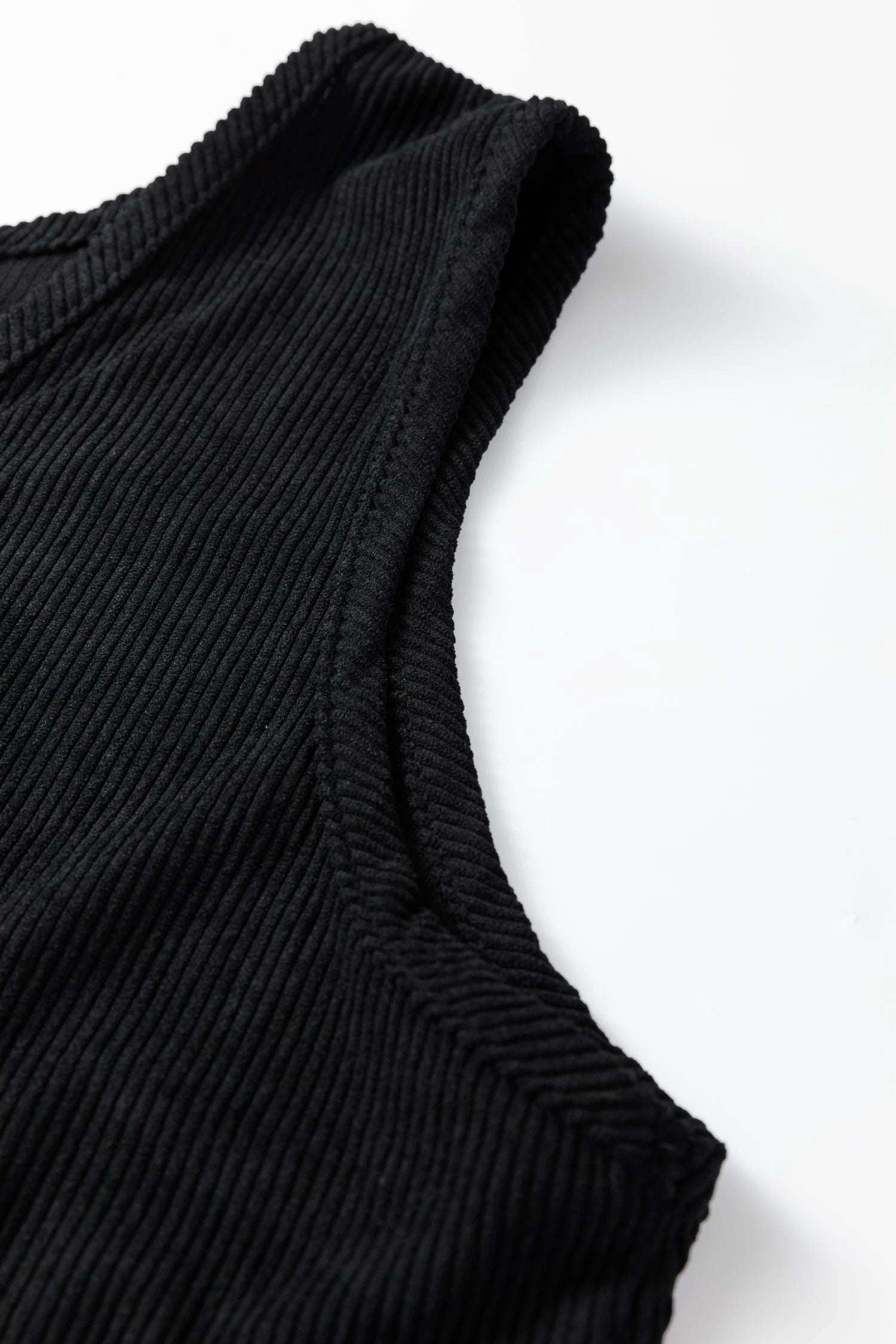 Plus size corduroy patch-pocket sleeveless mini dress with A-line silhouette for a Main Character Moment style