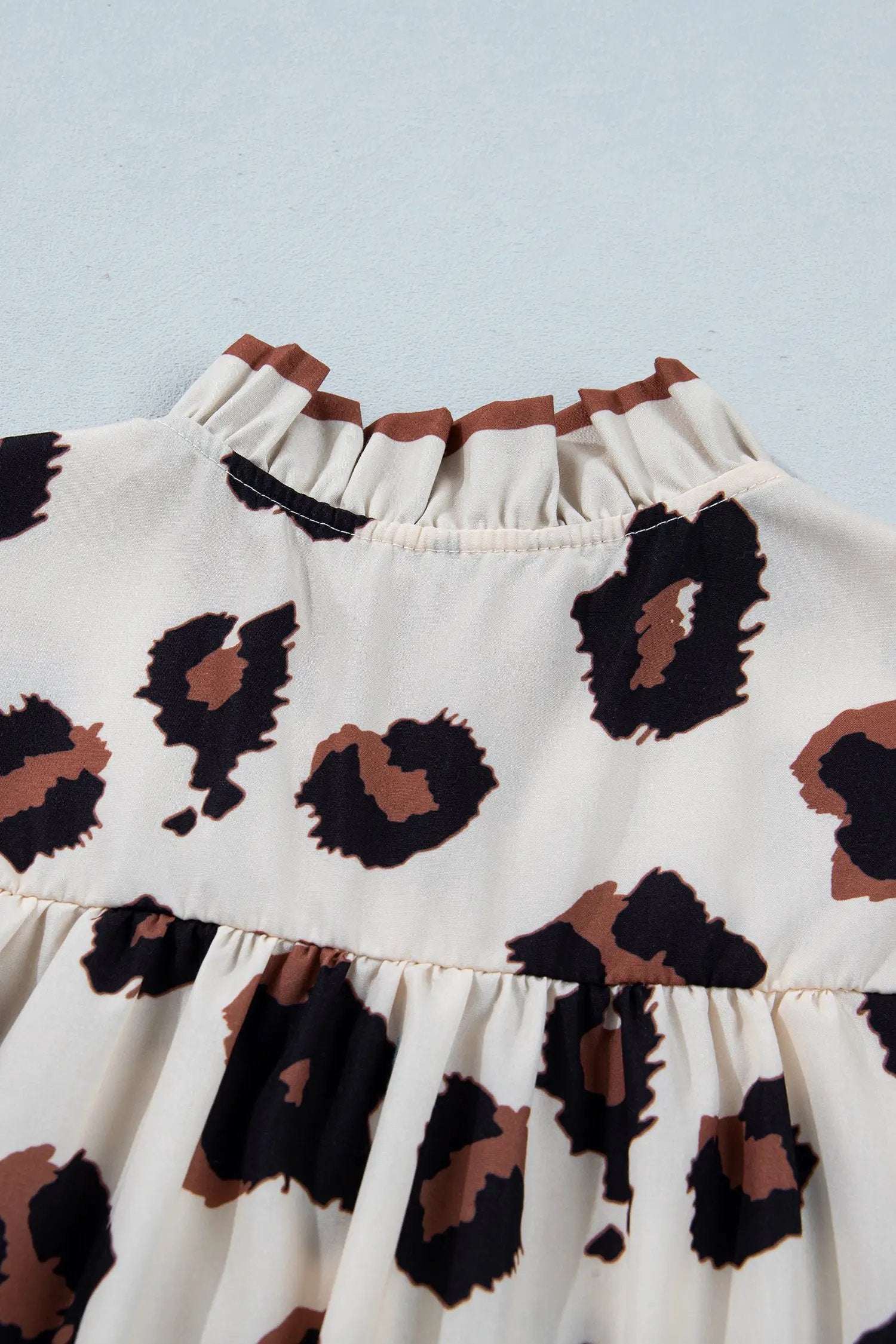 J&H Apparel Leopard Ruffle Blouse - Blouses Tops/Blouses & Shirts