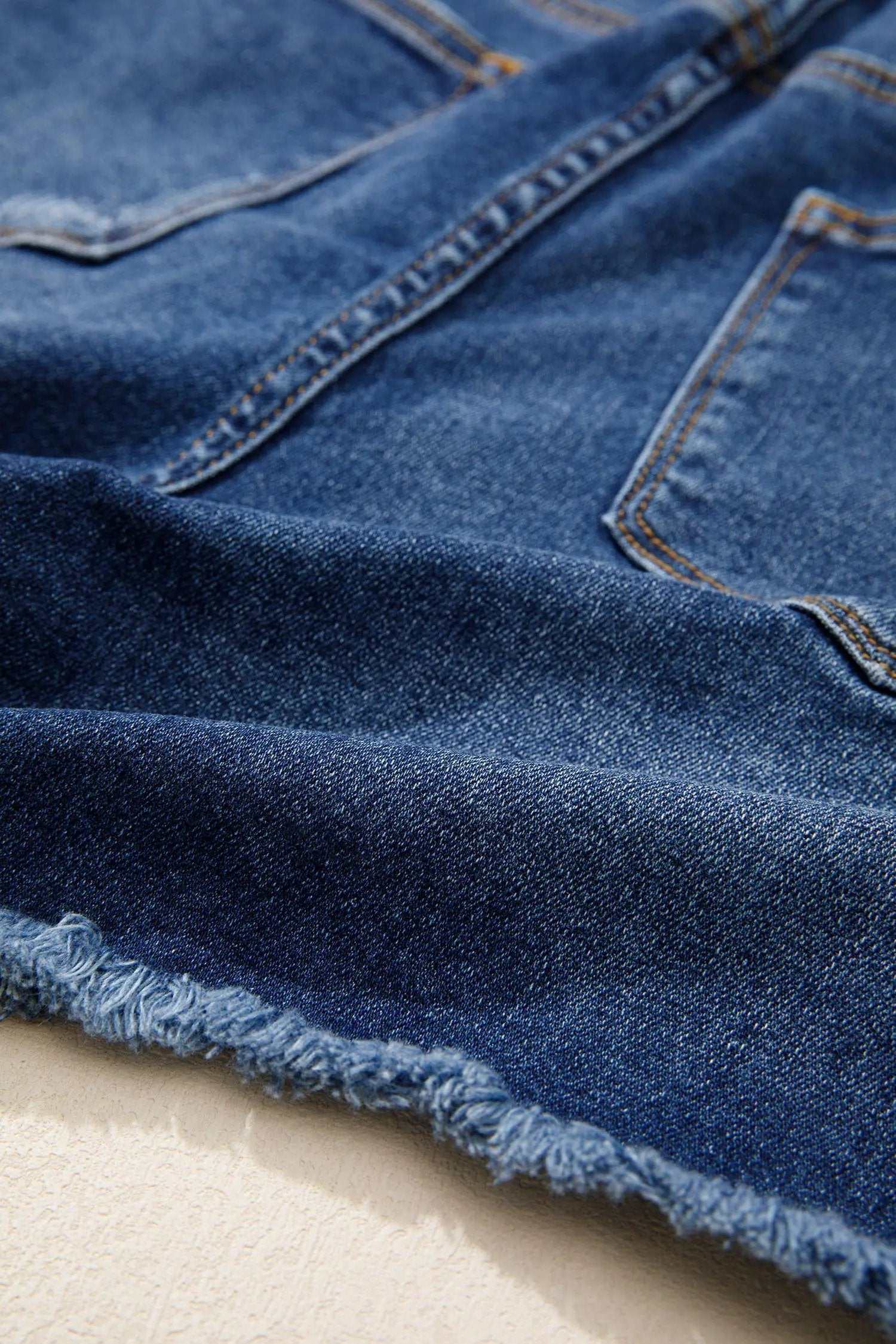 Dear-Lover Dropshipping Effortlessly Chic | Asymmetric Raw-Hem Distressed Denim Shorts - Bottoms/Denim Shorts