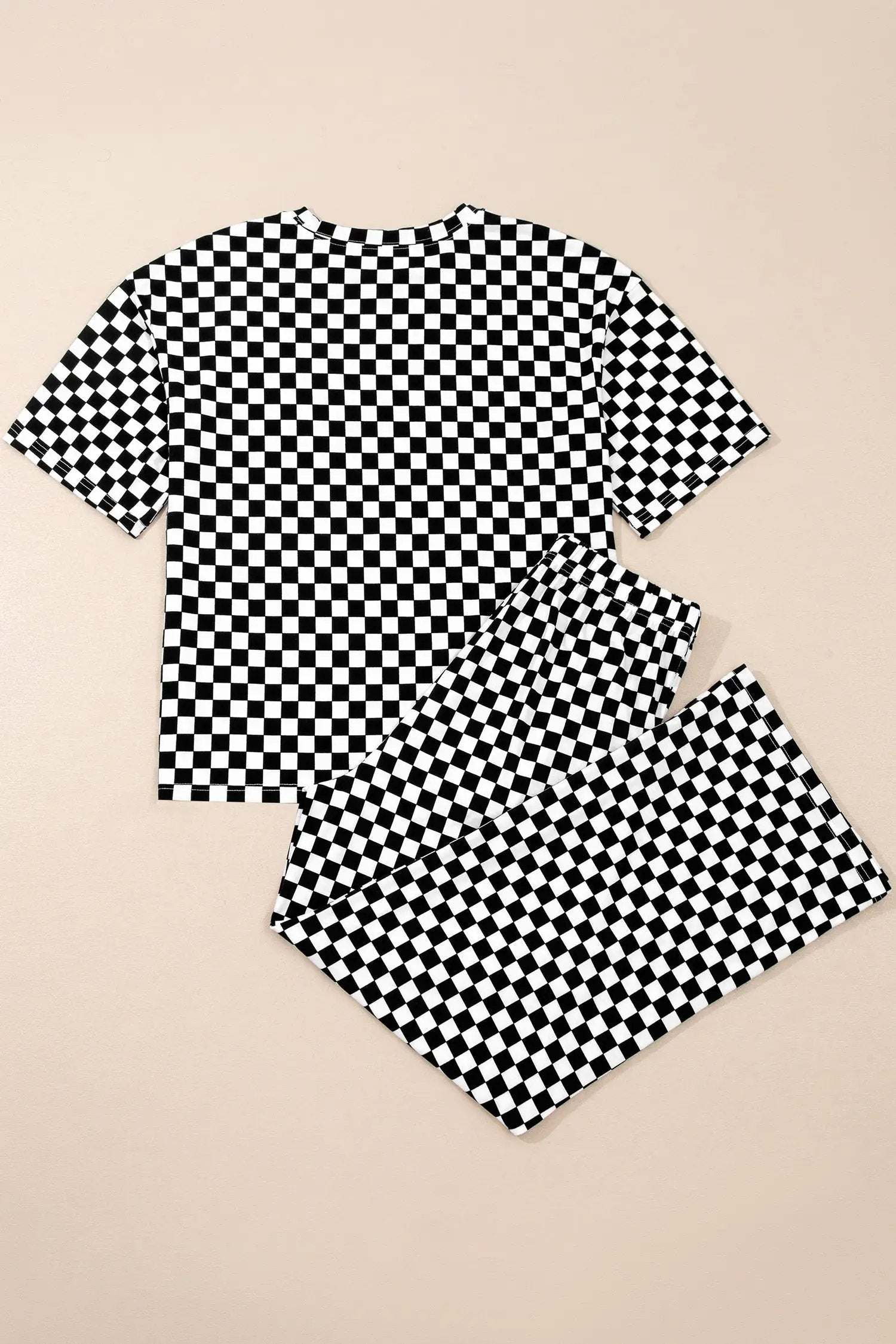 Checkered two-piece outfit set